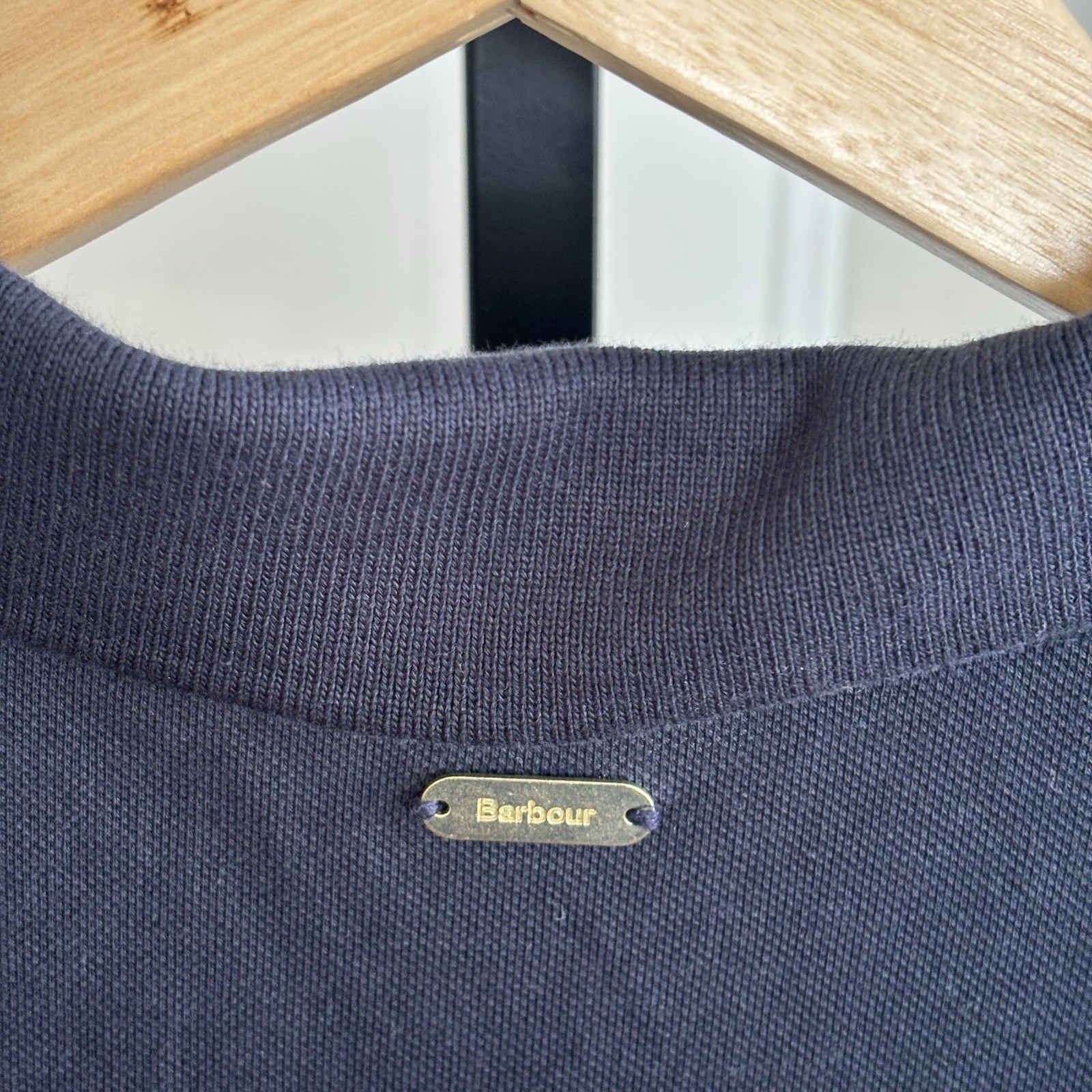 Barbour Women’s 8 Celeste Midi Polo Dress Navy Stretch Cotton Fit & Flare NWT