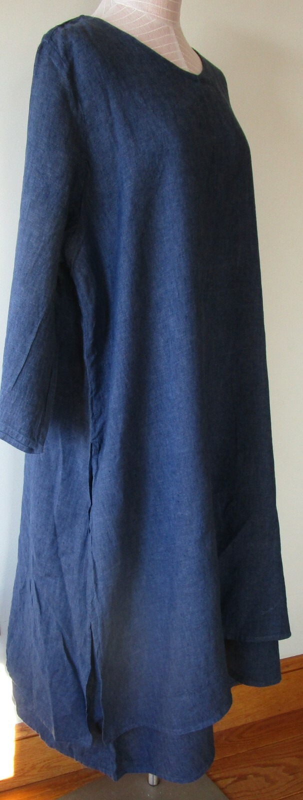 FLAX Designs Linen Dress 1G & 2G NWT Encore Dress DENIM YARN DYE
