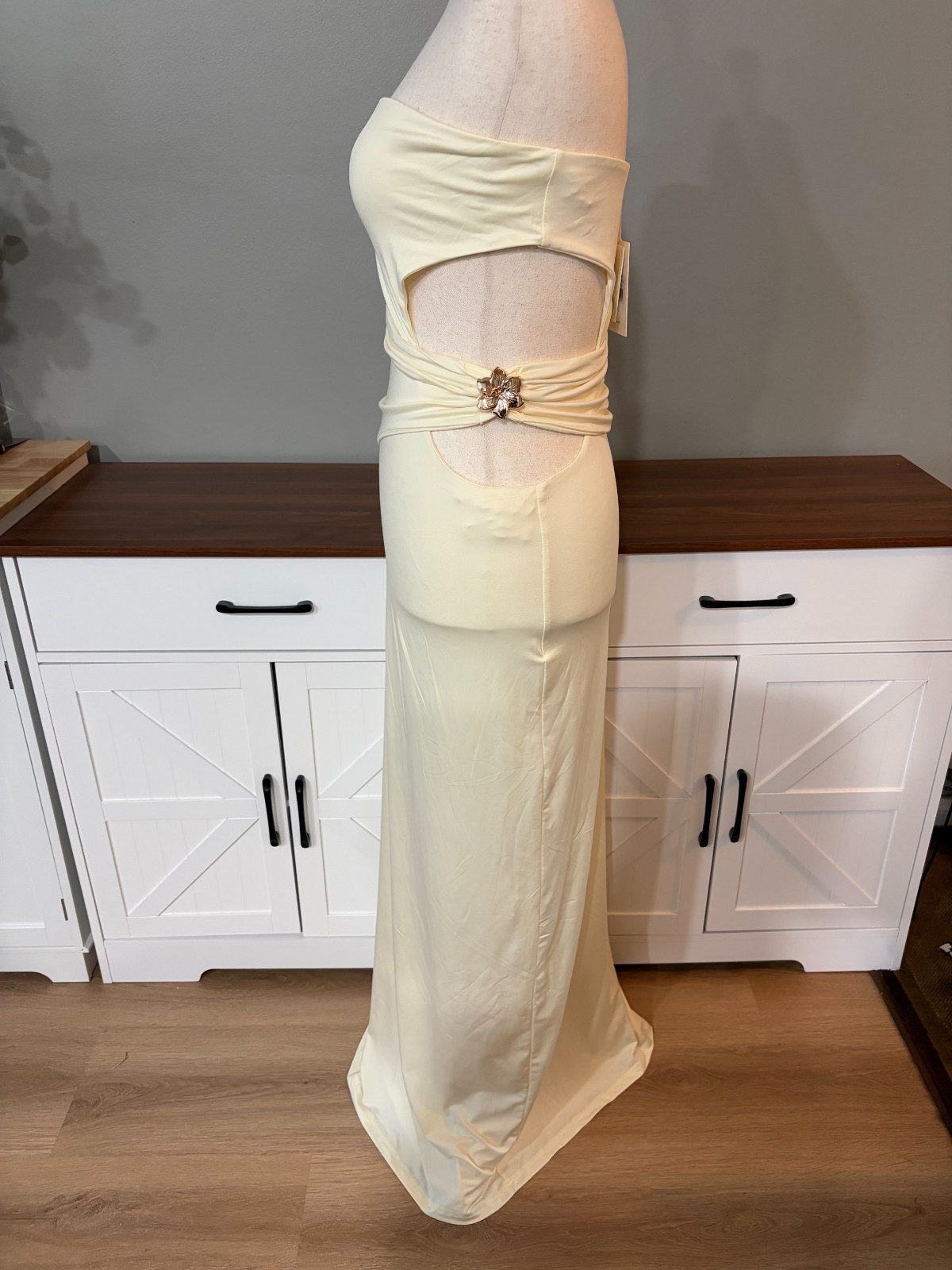 PEPPERMAYO NWT Pastel Yellow Anetta Maxi Dress Size Large
