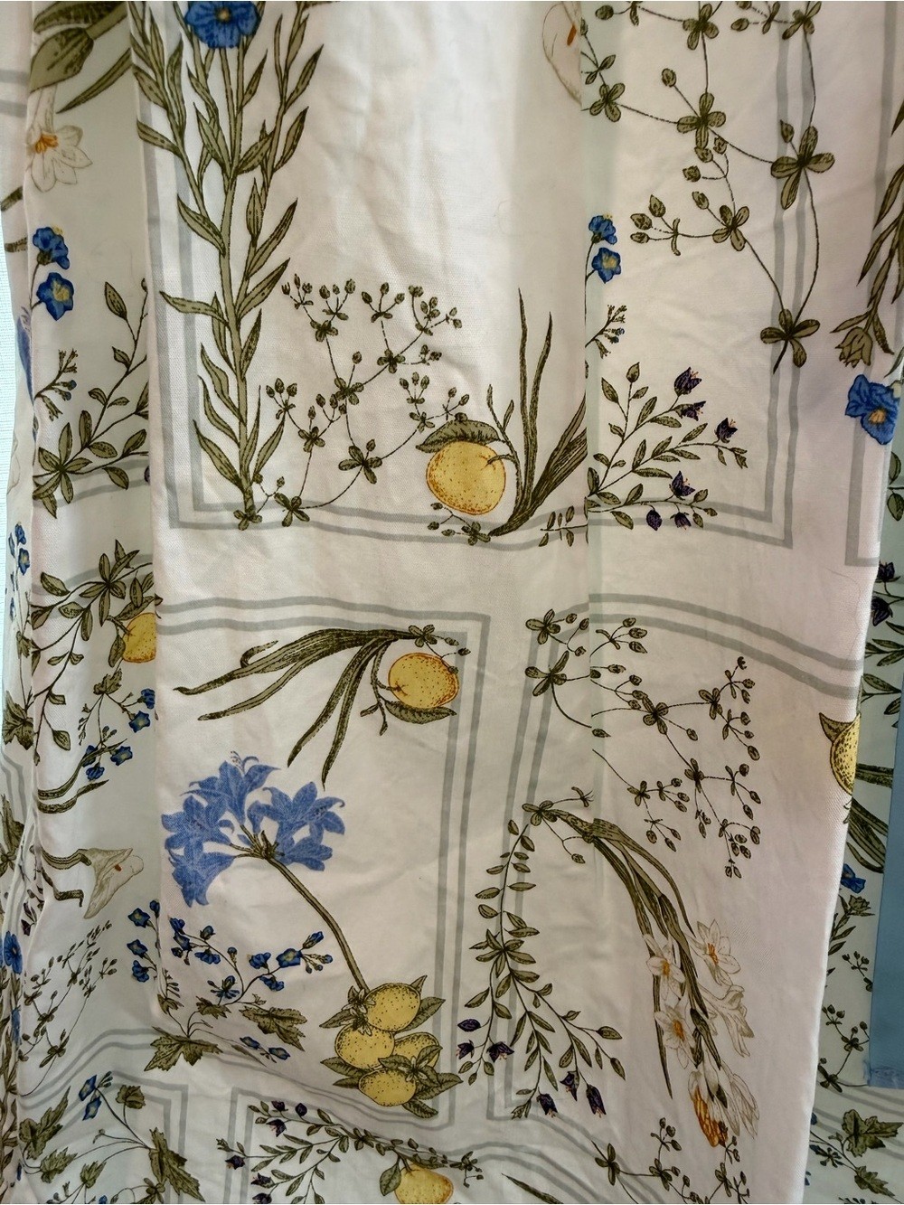 Sugarlips White Floral Mini Dress with Blue Trim size medium