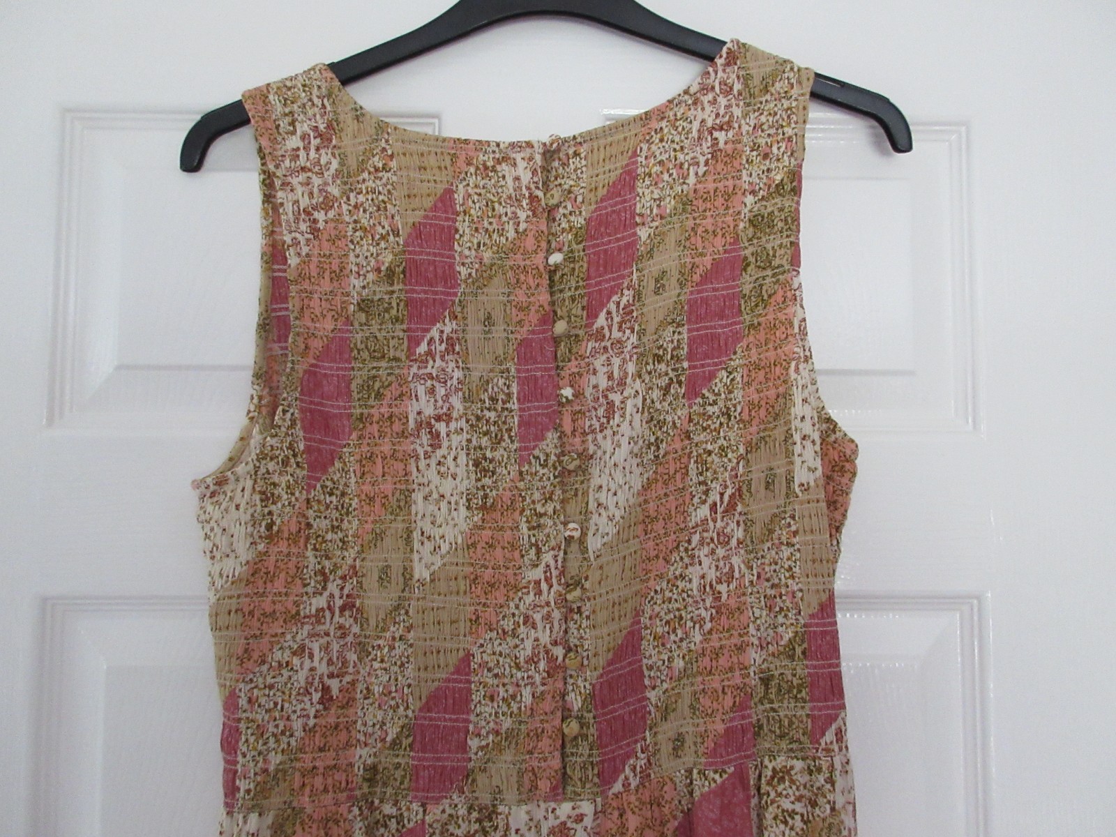 Ladies New Aria Multicolour Patchwork Pattern Midi Dress by Fat Face – size 16S
