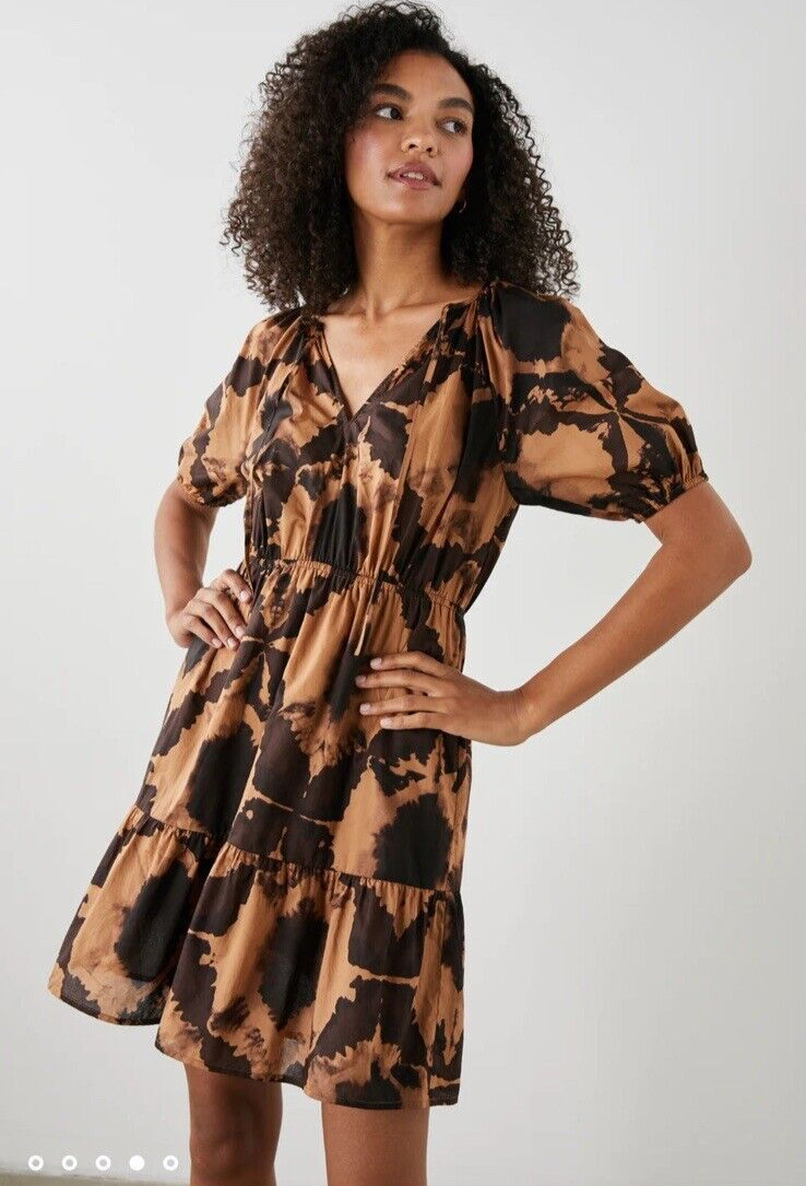 Rails Amabella Short Dress Tigers Eye Size S, Short Sleeve, NEW NWOT Retail $238