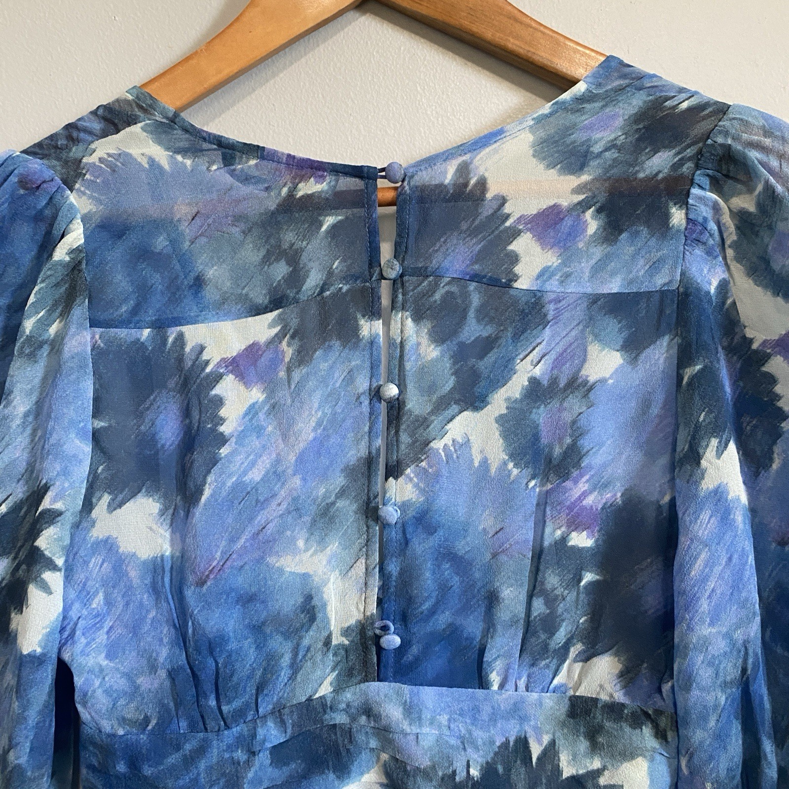 Love Shack Lincoln Sapphire Berry Silk Mini Dress Size 0 Lightweight Costal