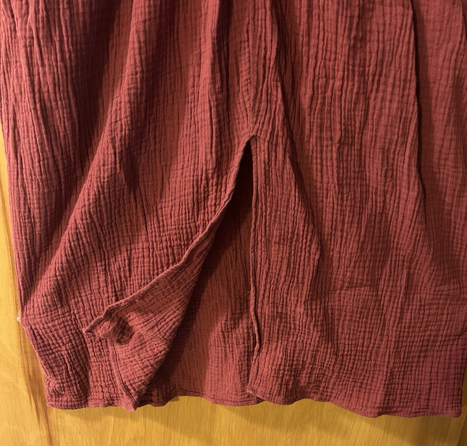 Very J Dress L Rust Cool Gauze Lined Cotton