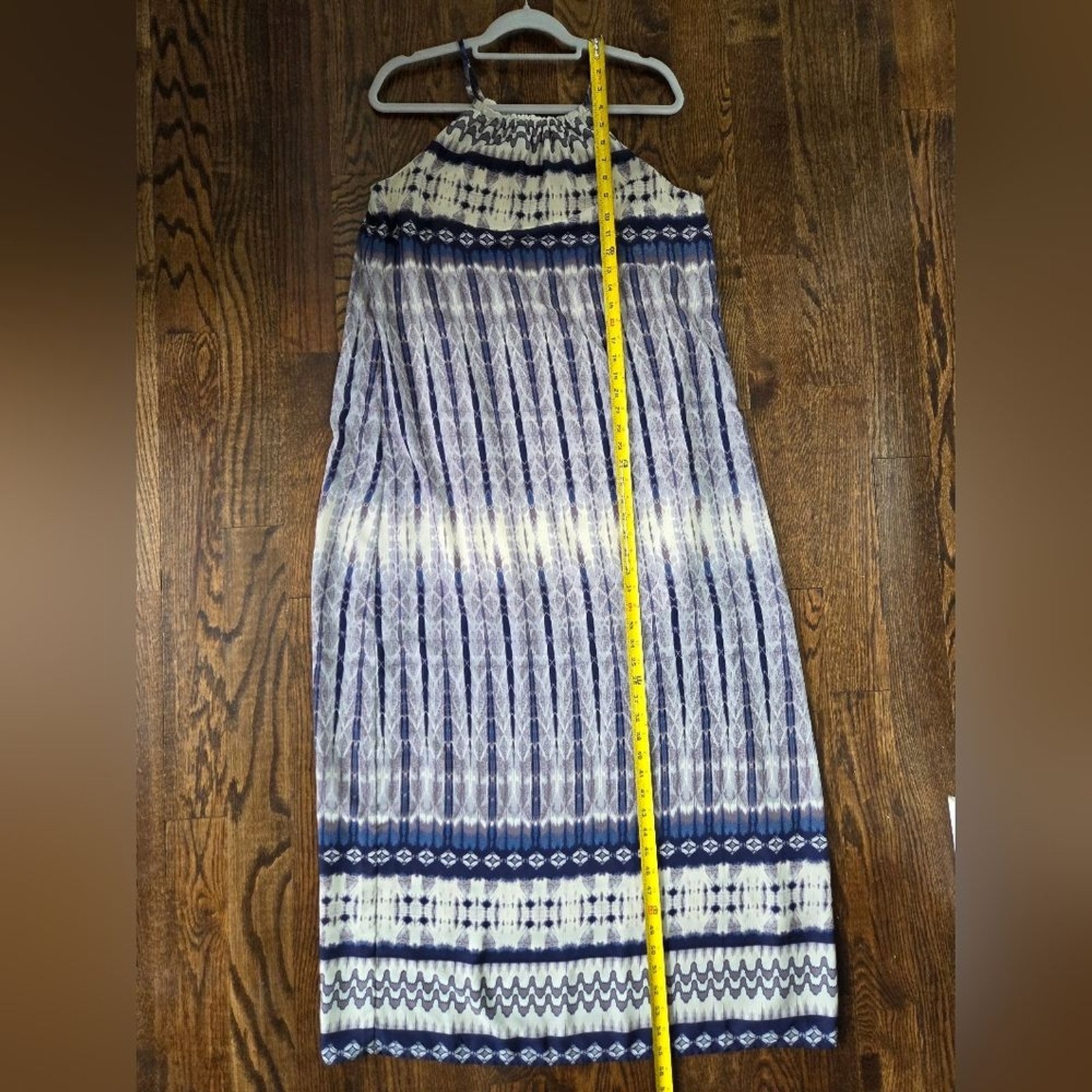One Clothing Ombre Tye-dye Patterned Blue And Cream Maxi Dress