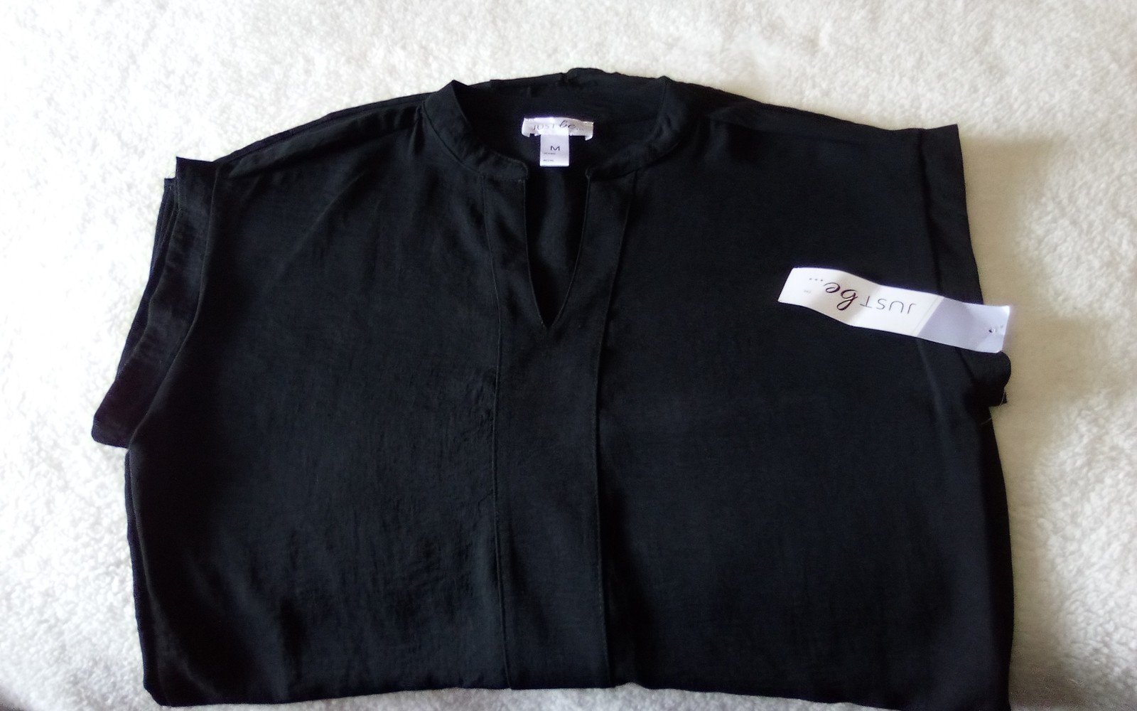 Just Be Black Shift Dress NWT [Insert Size] Mandarin Collar Split V-Neck Swing M