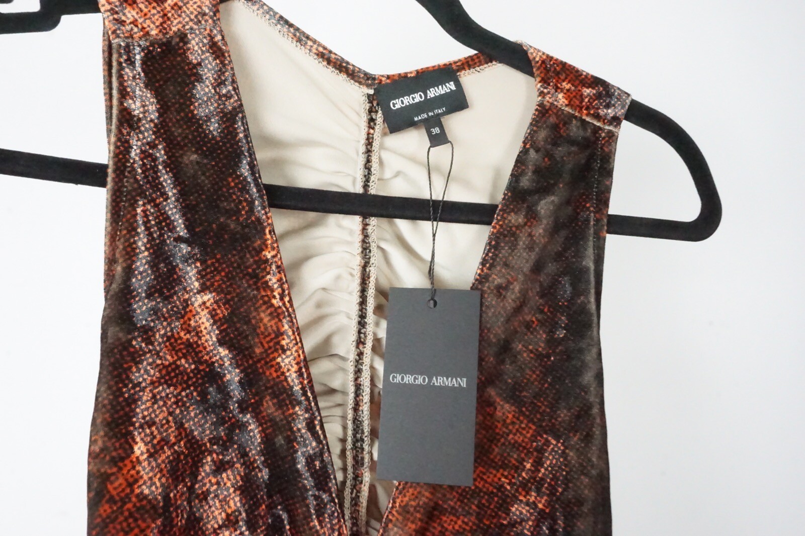 Giorgio Armani Orange Black Viscose Blend Dress 2 US 38eu BRAND NEW