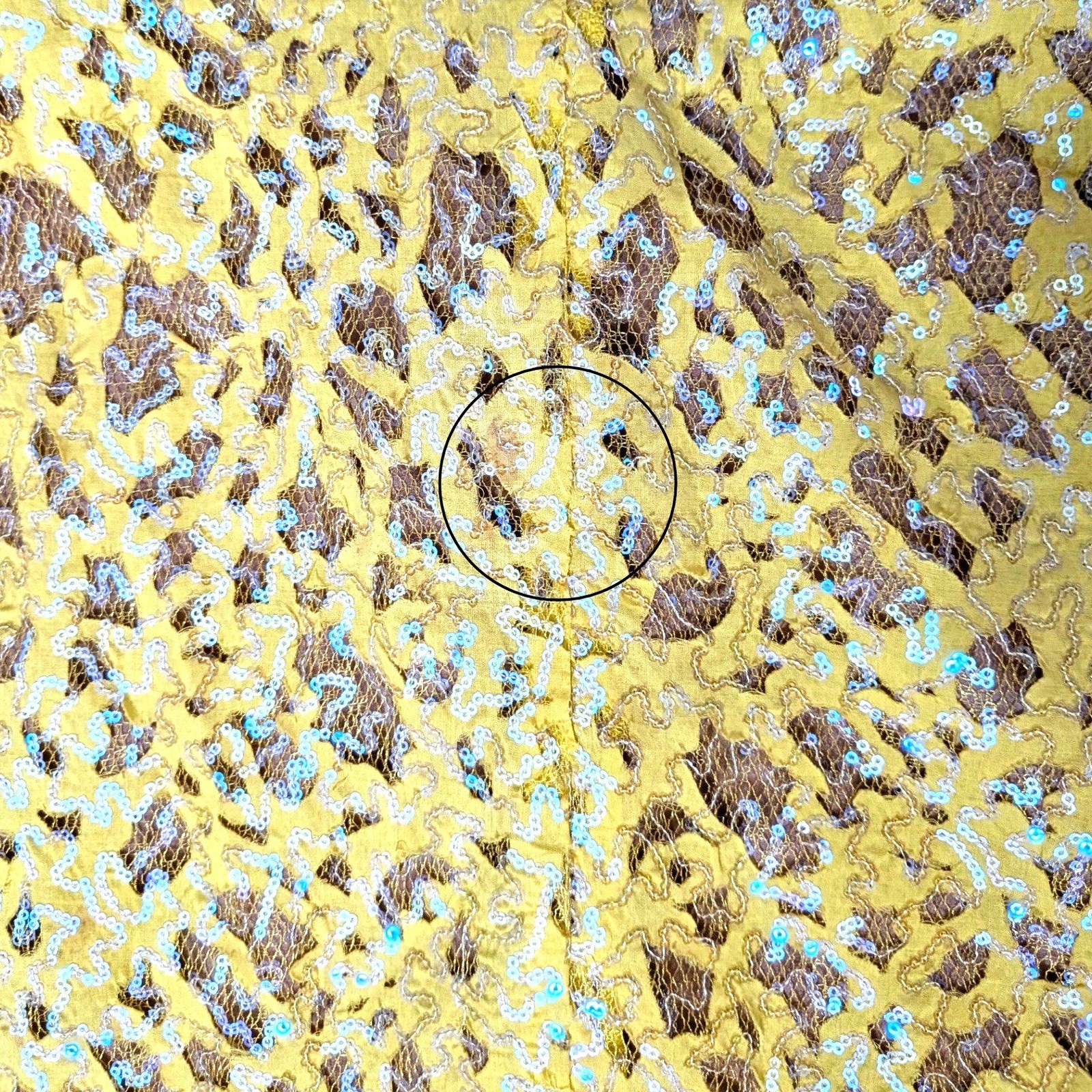 BCBGMAXAZRIA Yellow Sequin Lace Cain Mini Dress Open Back Glam Size 2