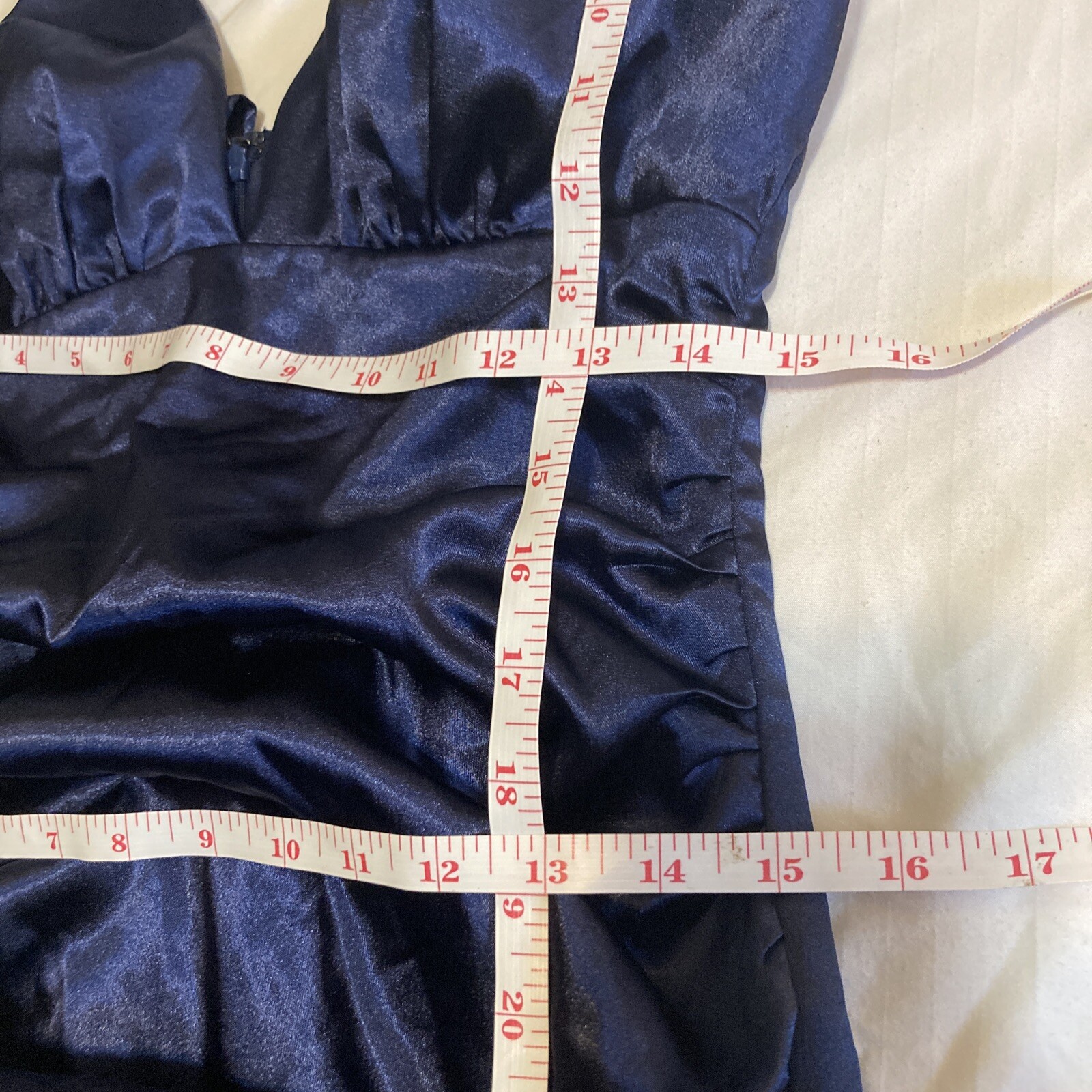 City Triangles dress Dark Blue Size 9 Short Back Zip Halter Top Tie Back Varied