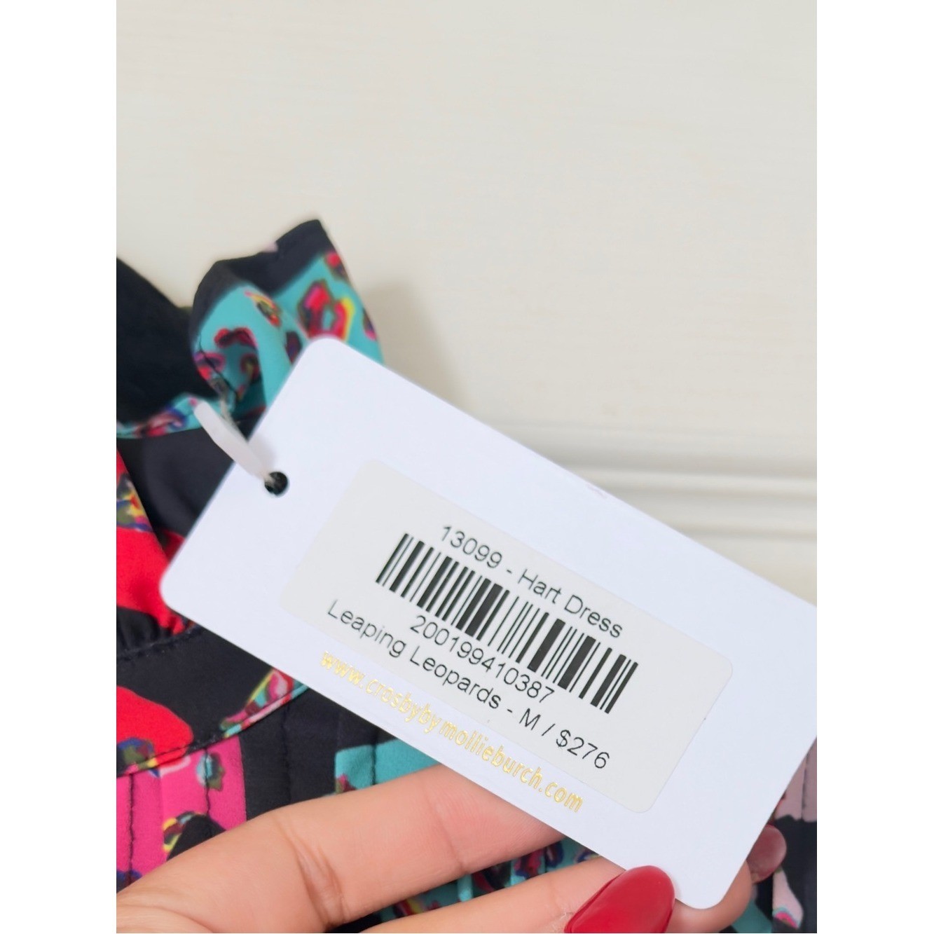 CROSBY by Mollie Burch Multicolor (black, teal, pink, red) Leopard Print Dress