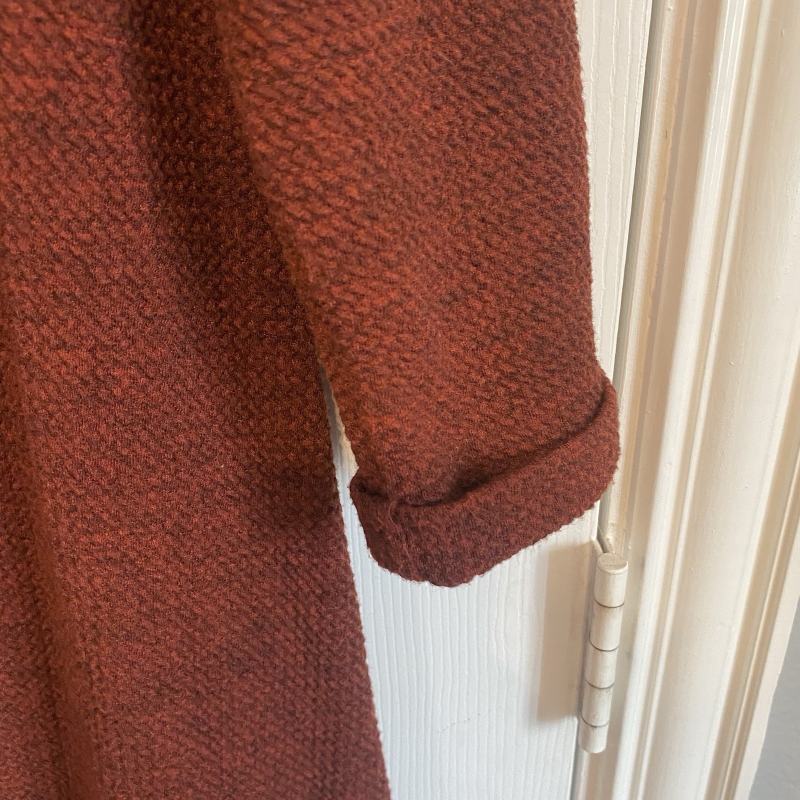 Everly Sweater Dress Women’s Medium Red Pockets Cuff Sleeve A Line Mock Neck