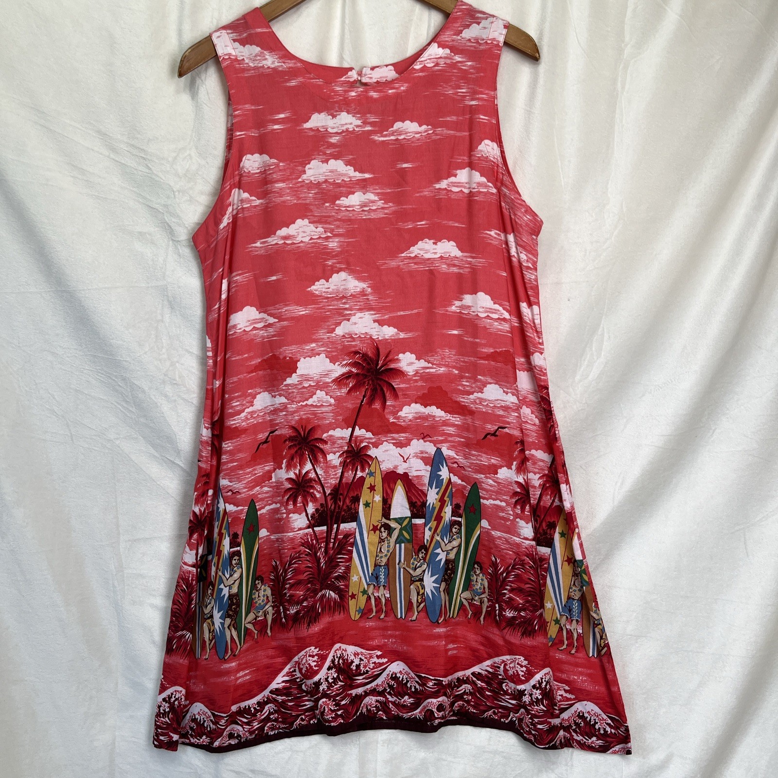 Aloha Style 100 Rayon Tropical Hawaiian Tank Dress Medium Surfer Beach Swing M