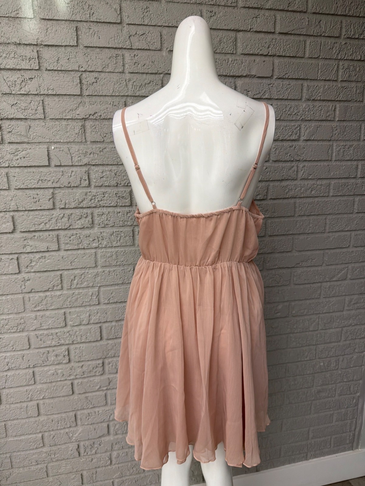 Commense Semi-Sheer Chiffon Ruffle 2PCS Dress with Capet Set Size L