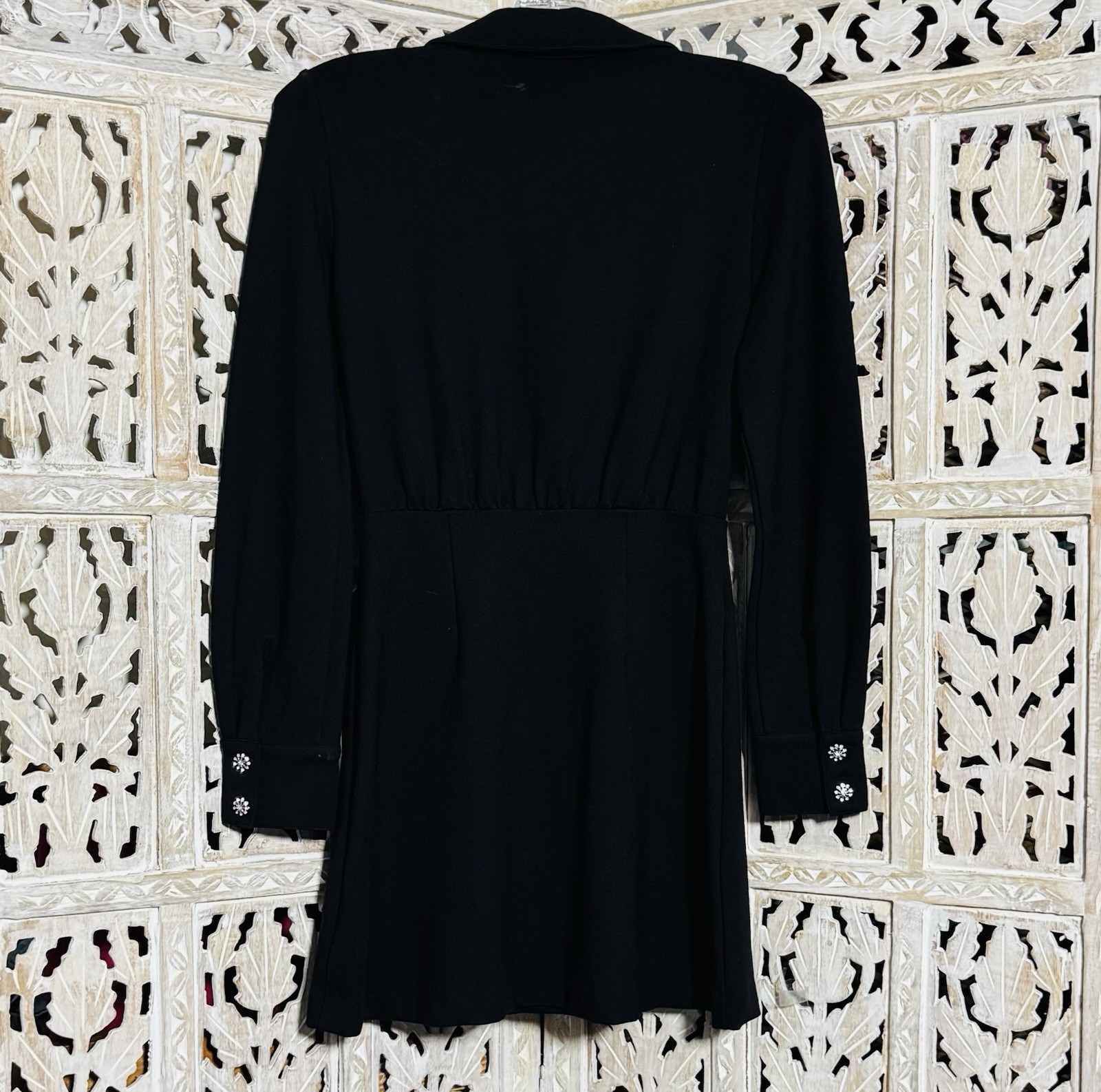 Paris Atelier & Other Stories Elegant Black Long Sleeve Mini Dress SZ XS