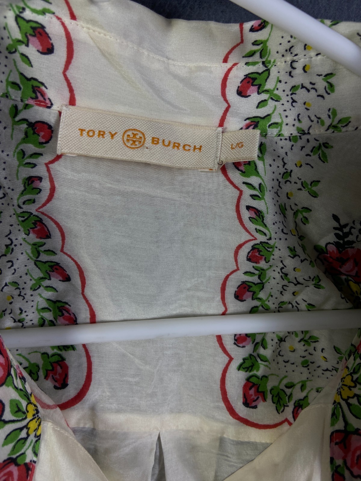 Summer Perfect TORY BURCH Cora Floral LS Silk Shirtdress Garden Veil Large Tunic