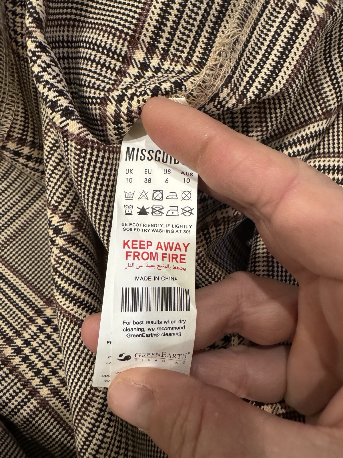 Misguided NEW w/tags Plaid Contrast Blazer Dress White Shirt Bodice Belted Sz 6