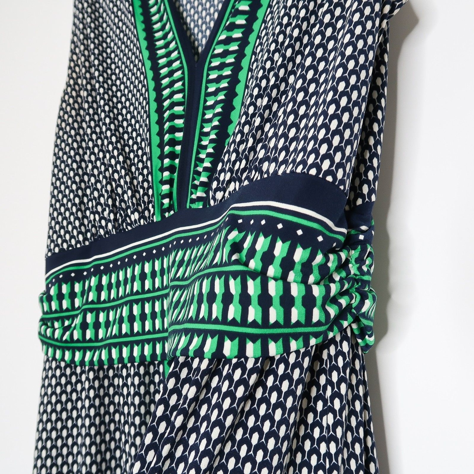 Max Edition Womens Maxi Dress Size Large Blue Green Geometric Print Sleeveless