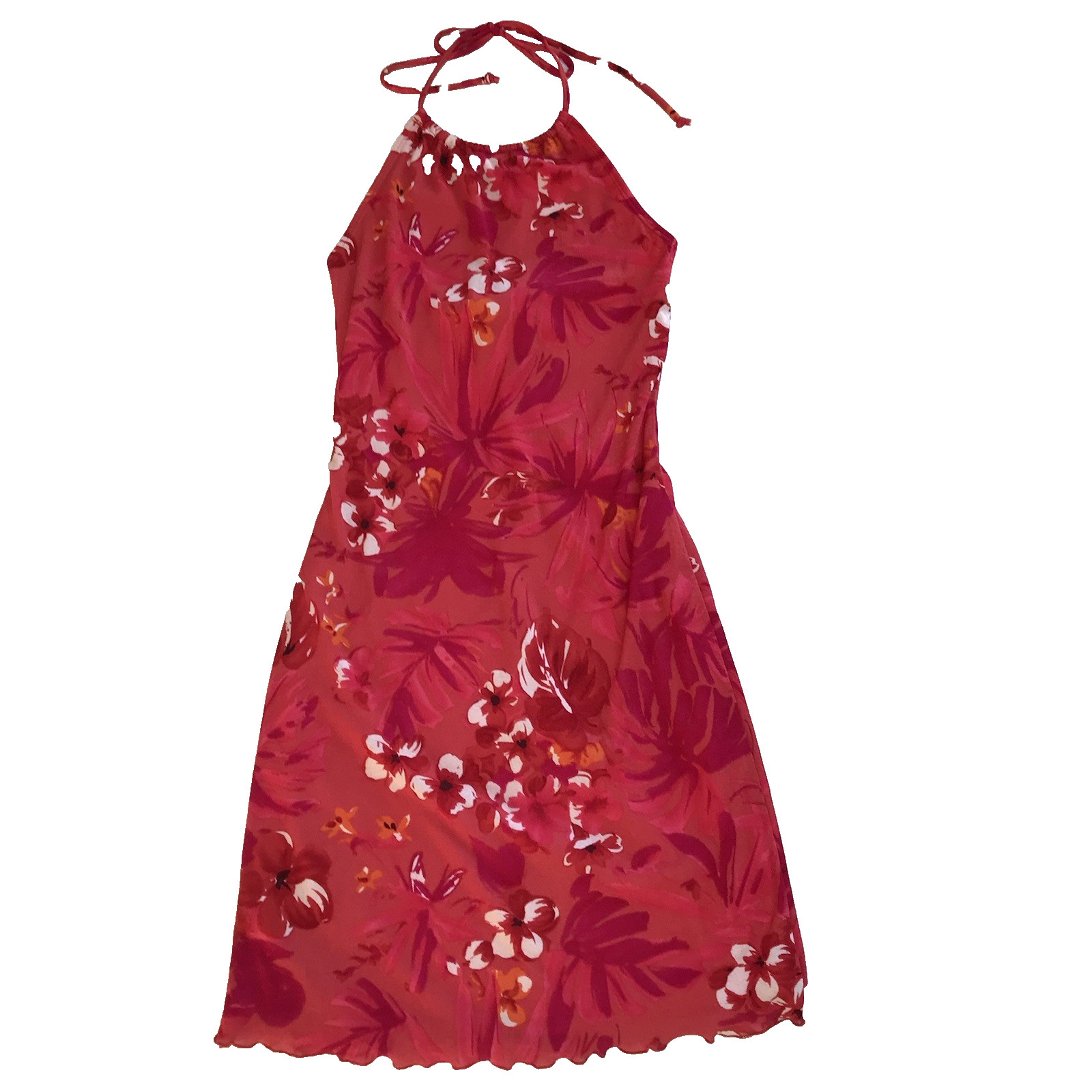 Vintage Y2K California Concepts Slip Dress Small Tropical Floral Surfer Girl USA