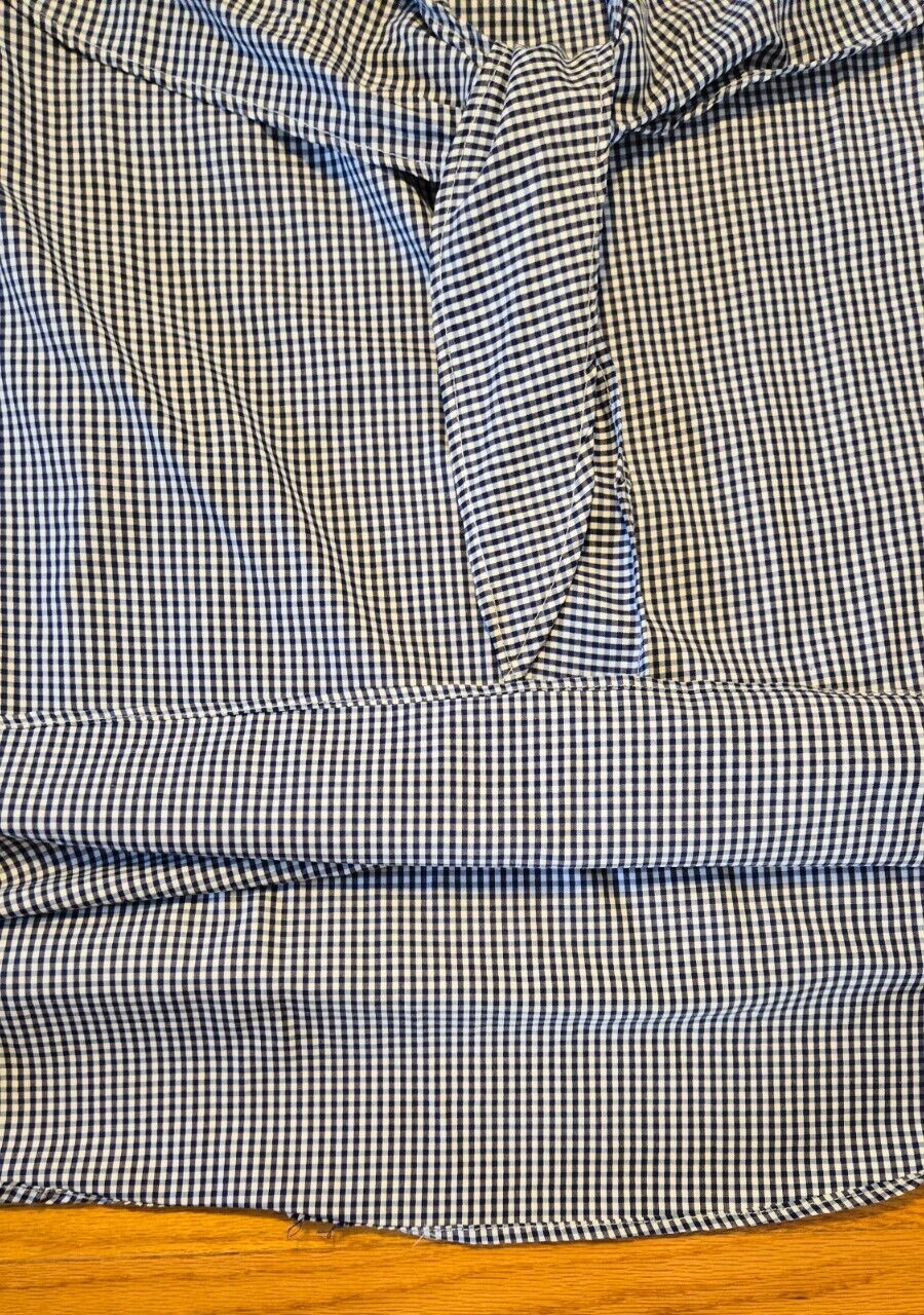 Style Envy Blue and White Front Tie Shirt Dress Women Size Large Cotton Blend