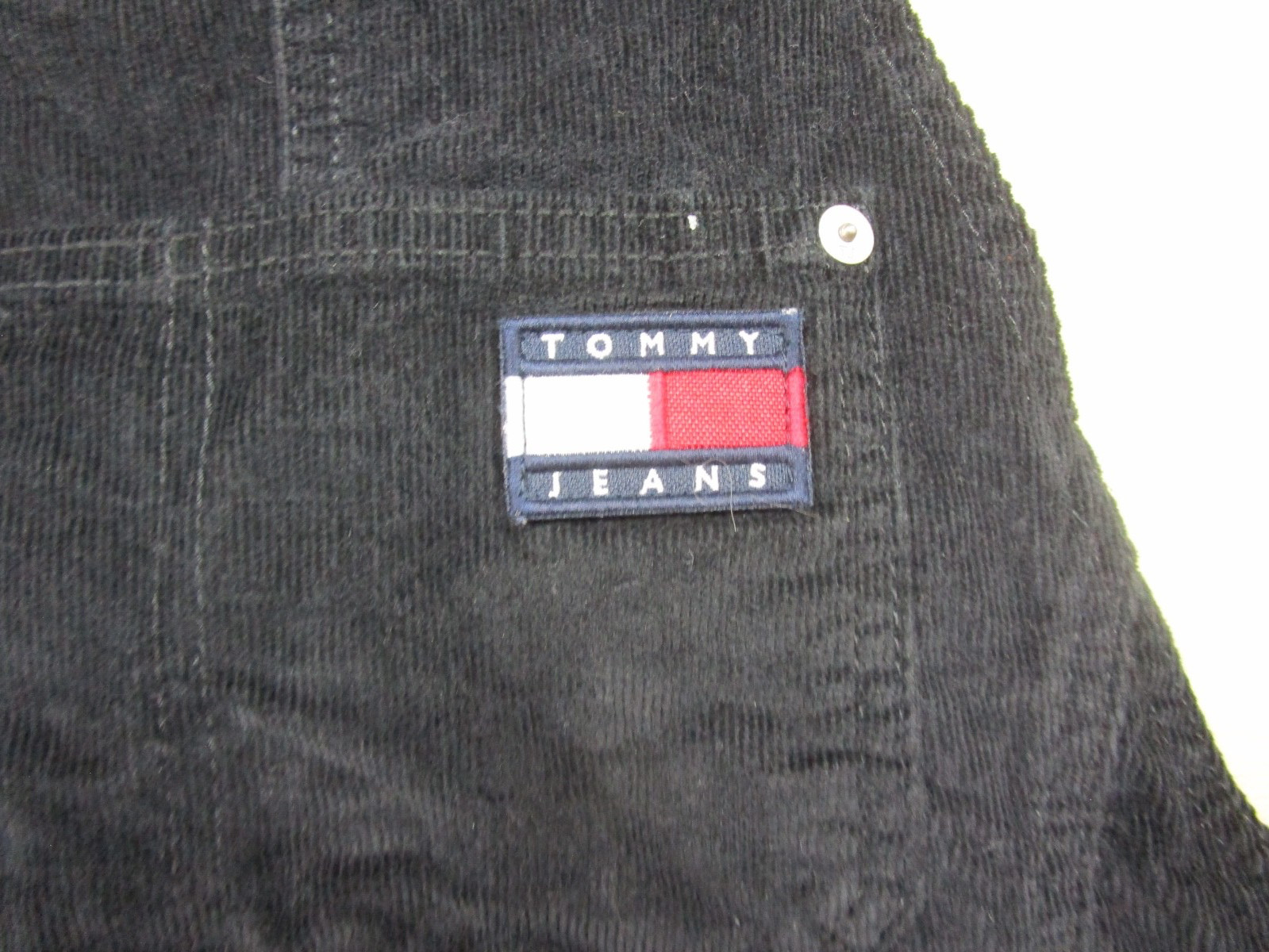 Tommy Hilfiger Corduroy Micro Mini Overalls Jumper Dress (S) Hip Hop Festival