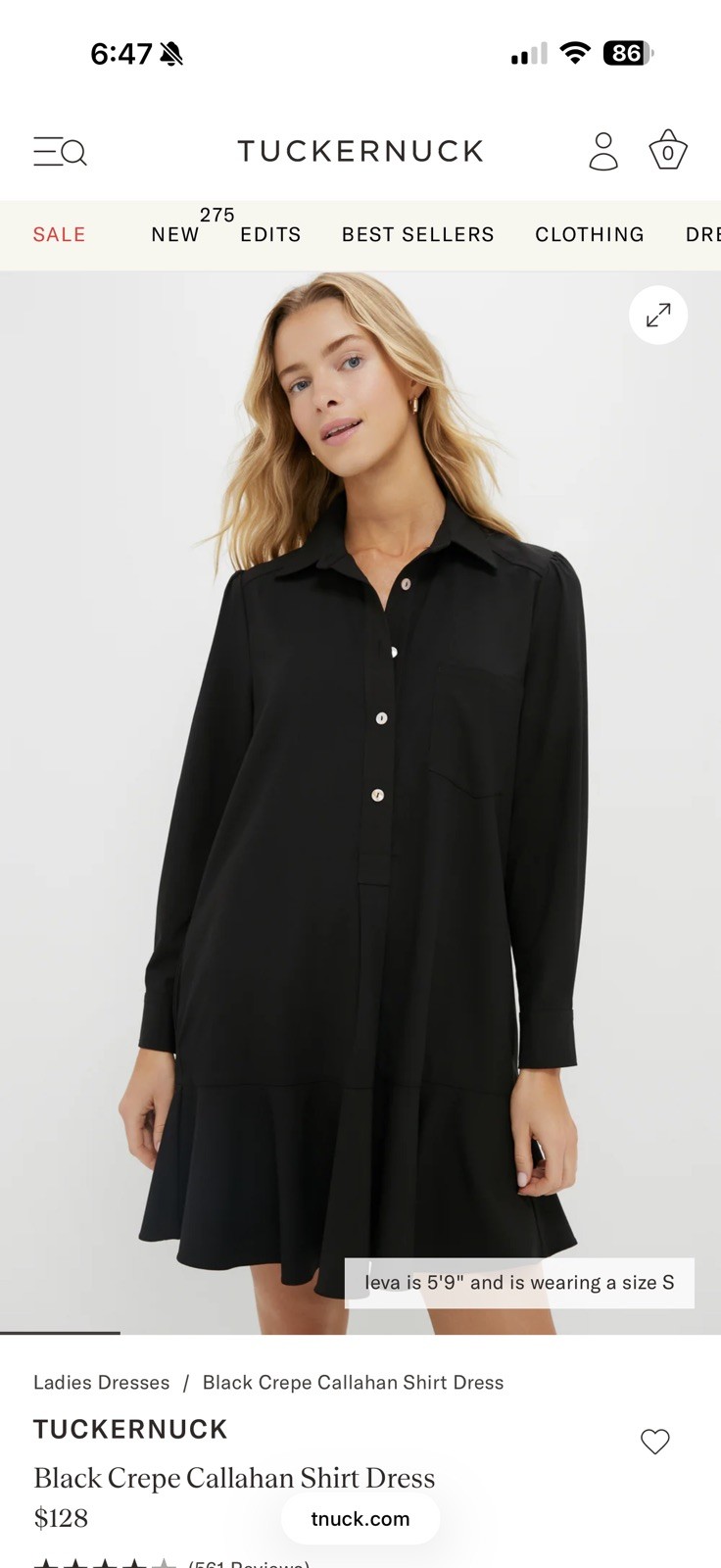 Tuckernuck Black Callahan Shirt Dress