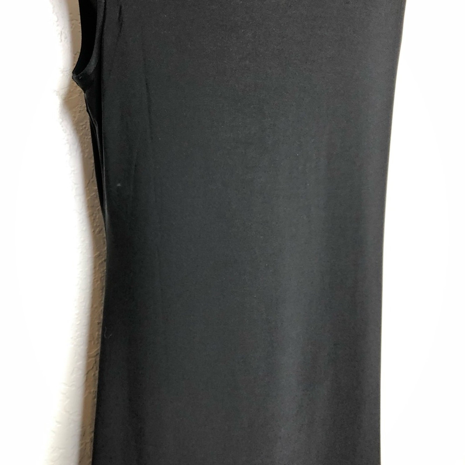 WHBM black silver beaded neckline pleated hem sleeveless dress size Large
