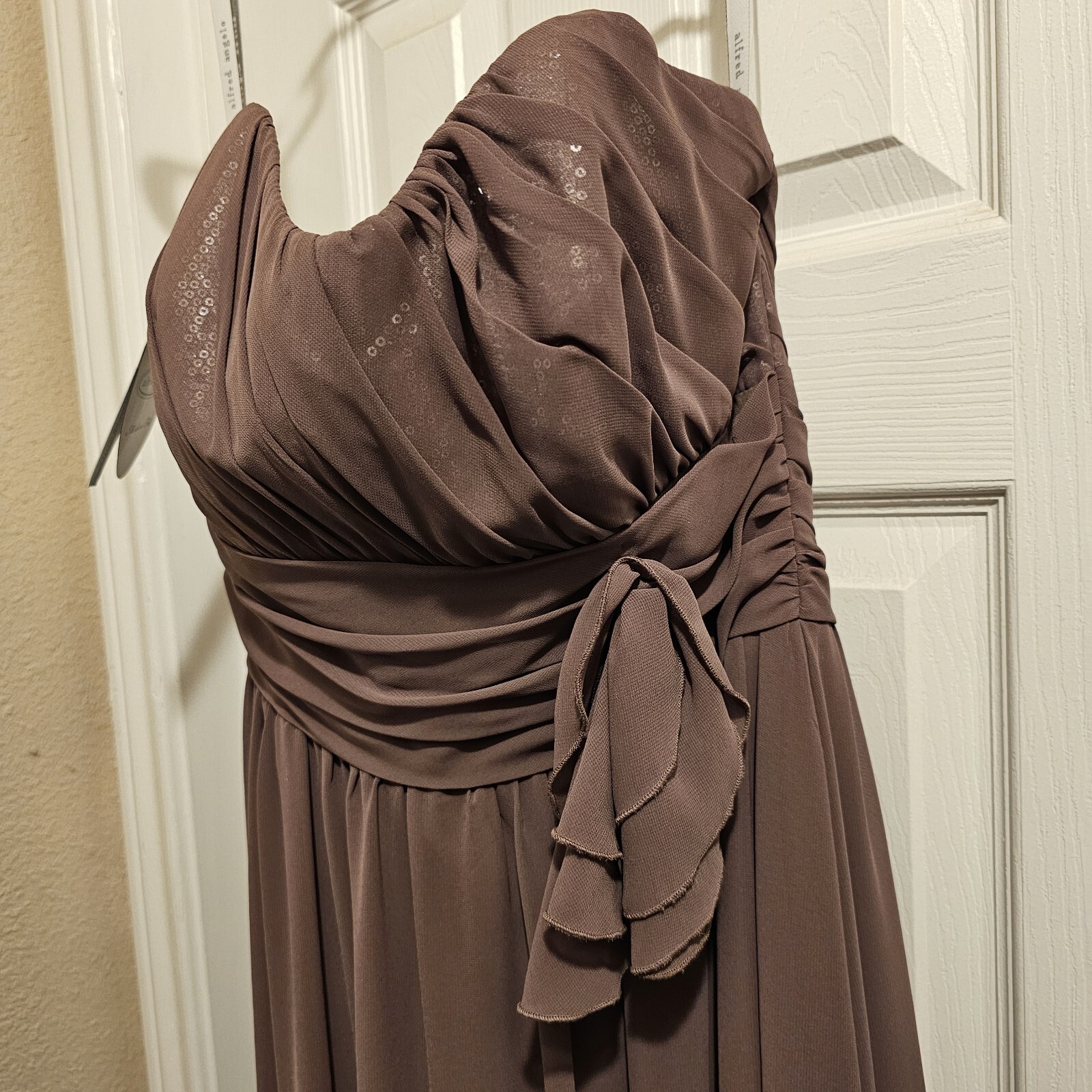 NEW Alfred Angelo Size 10 Evening Dress Formal Gown Bridesmaid Strapless Mocha