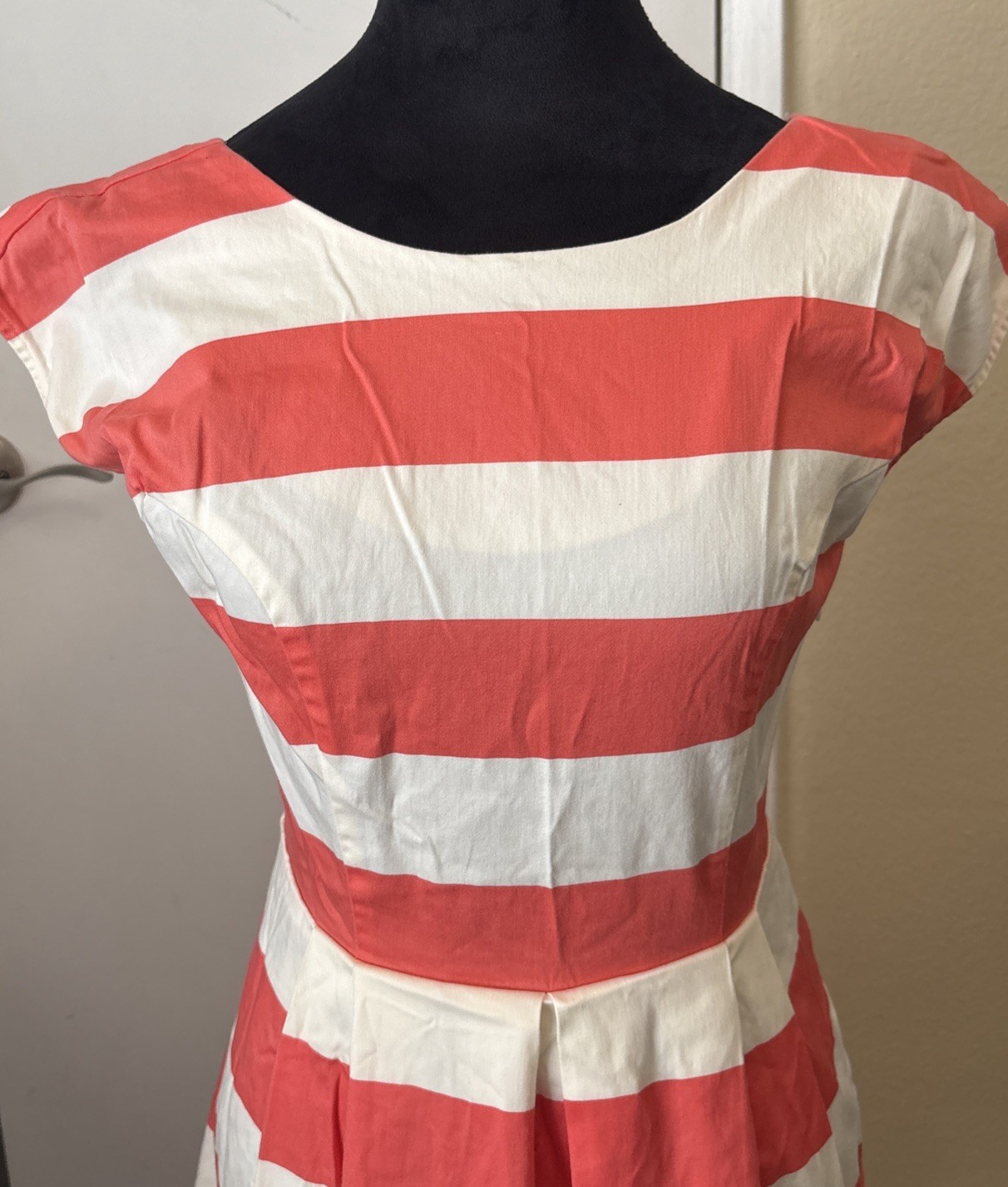 Mini Dress Striped Lined Forever 21 Side Zip Salmon & White S:XS Love 21 Casual