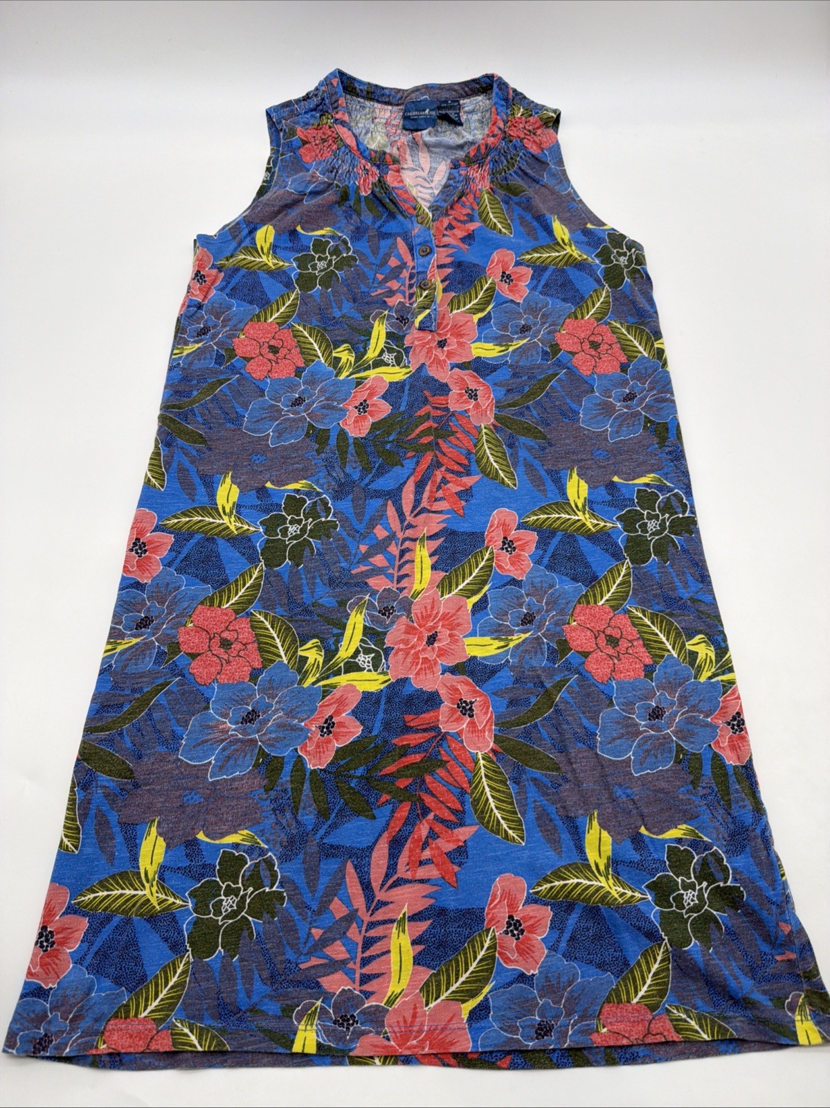 Caribbean Joe Island Supply Co Dress Women M Floral Multicolor Button.#47490