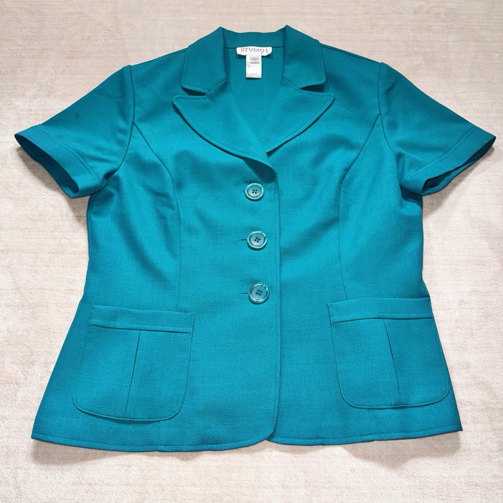 Studio I 2 Pc Dress Jacket Set Size 12 Teal Paisley Maxi Dress Formal