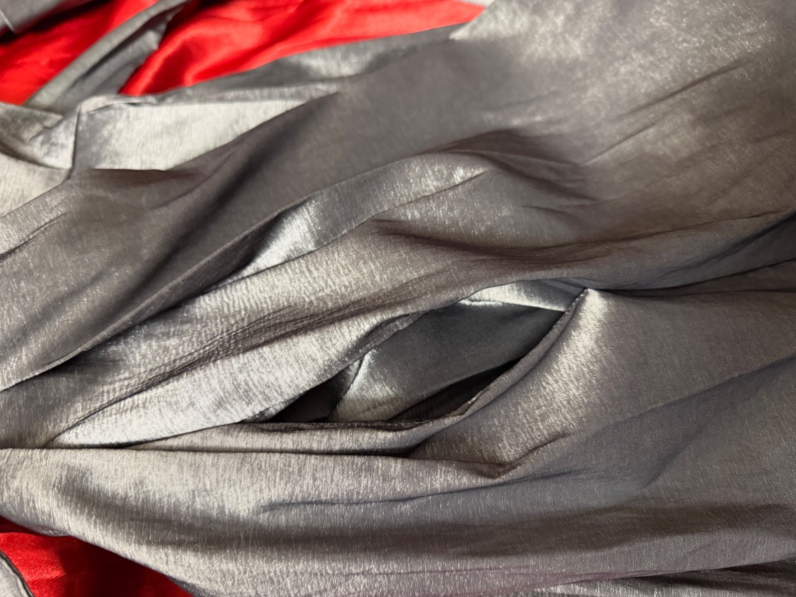 NEW Donna Ricco Silver Metallic size 4 fit & Flare Taffeta Pleat Skirt dress