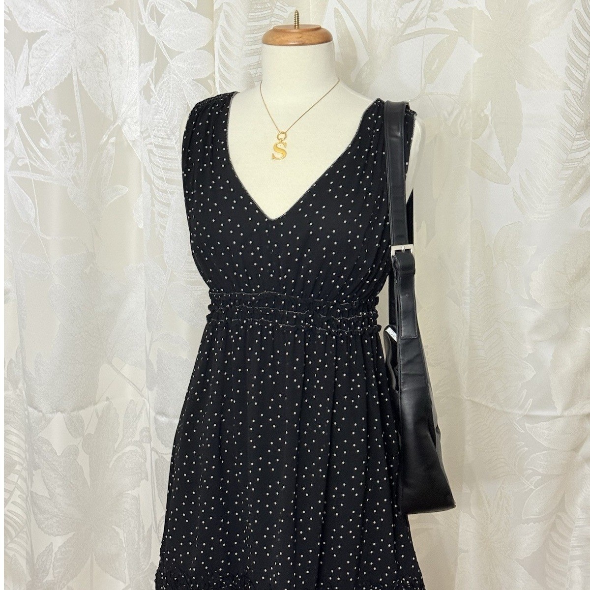 Max Studio Vintage Black and white Polka Dot Dress Medium