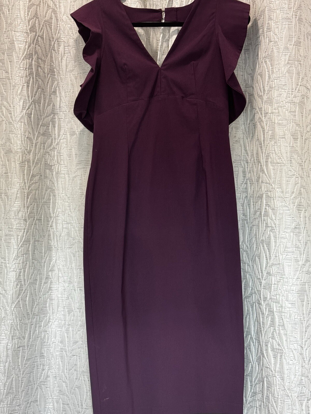 Asos Design Womens Open Back Eggplant Midi Sheath Dress Size 12