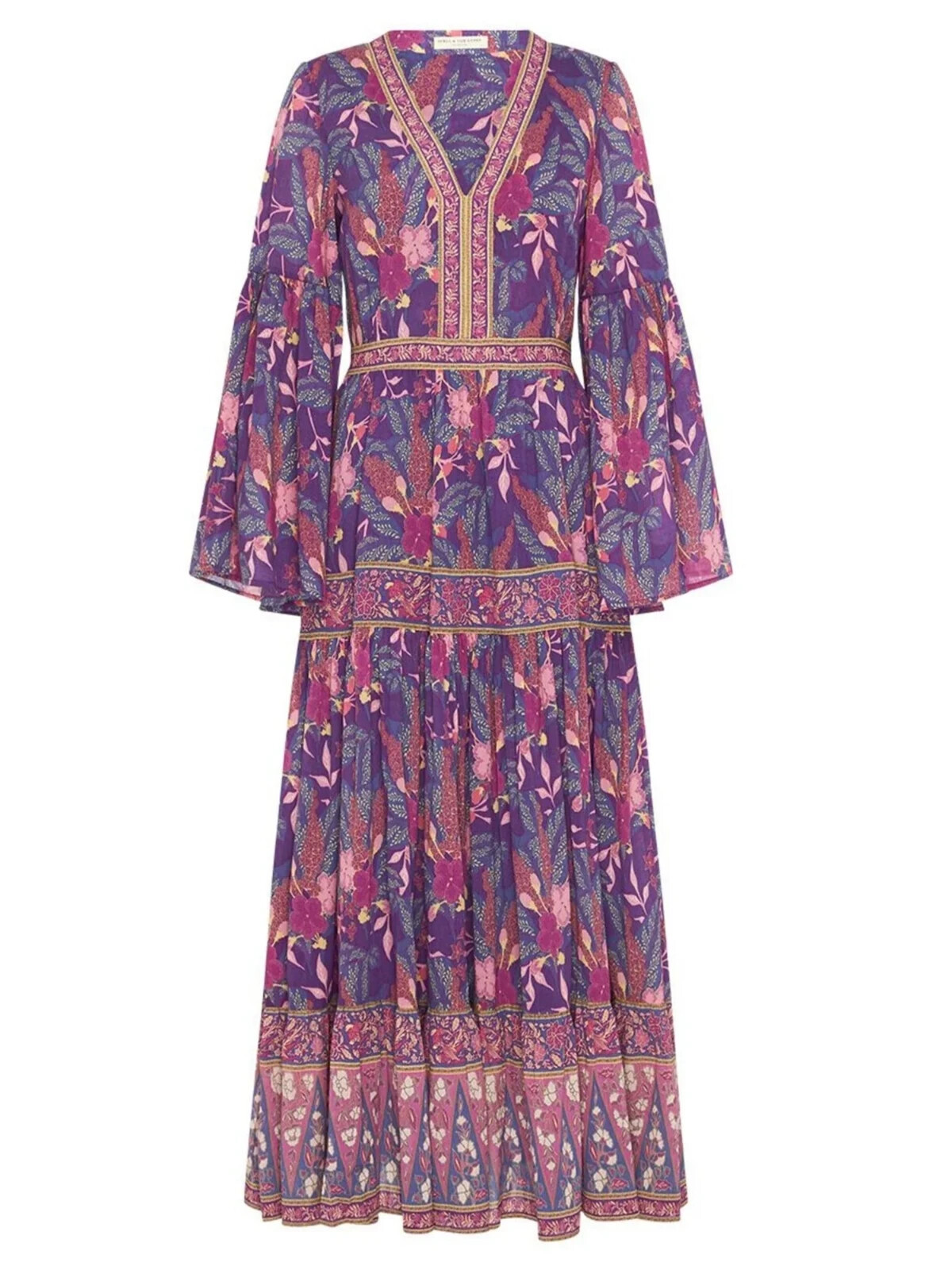 NWT SPELL & the Gypsy Collective Bianca Gown in Wisteria Floral Maxi Dress S