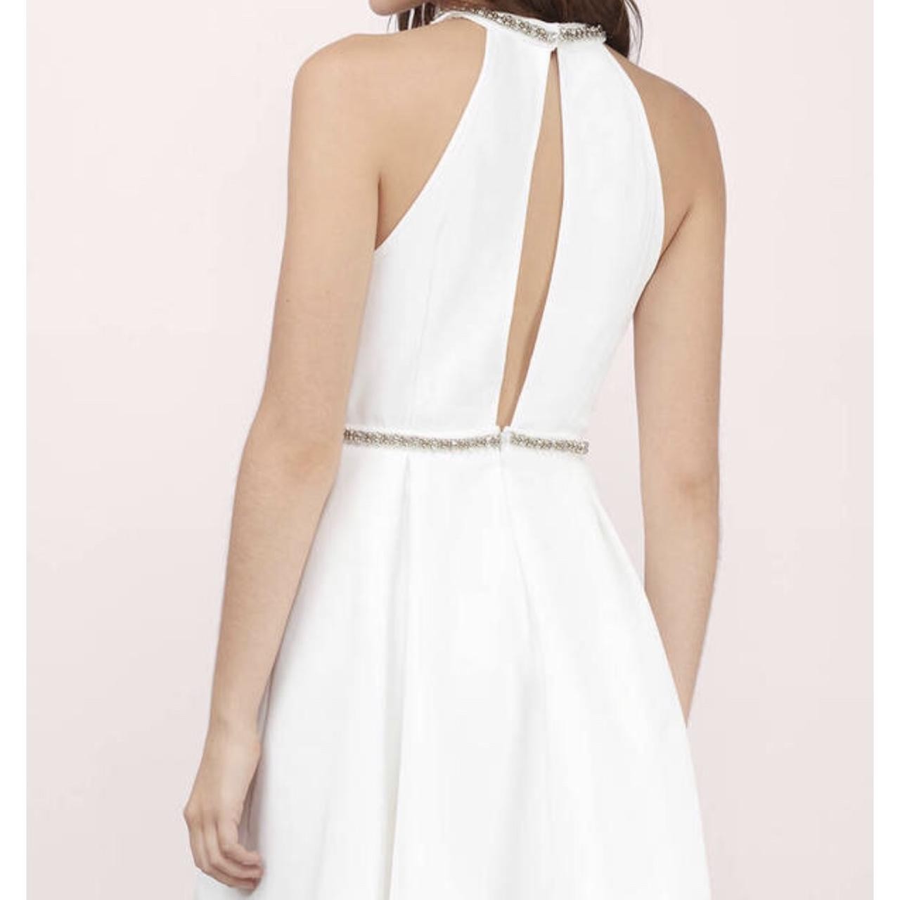 Tobi White Embellished Halter Skater Dress Size S – Used