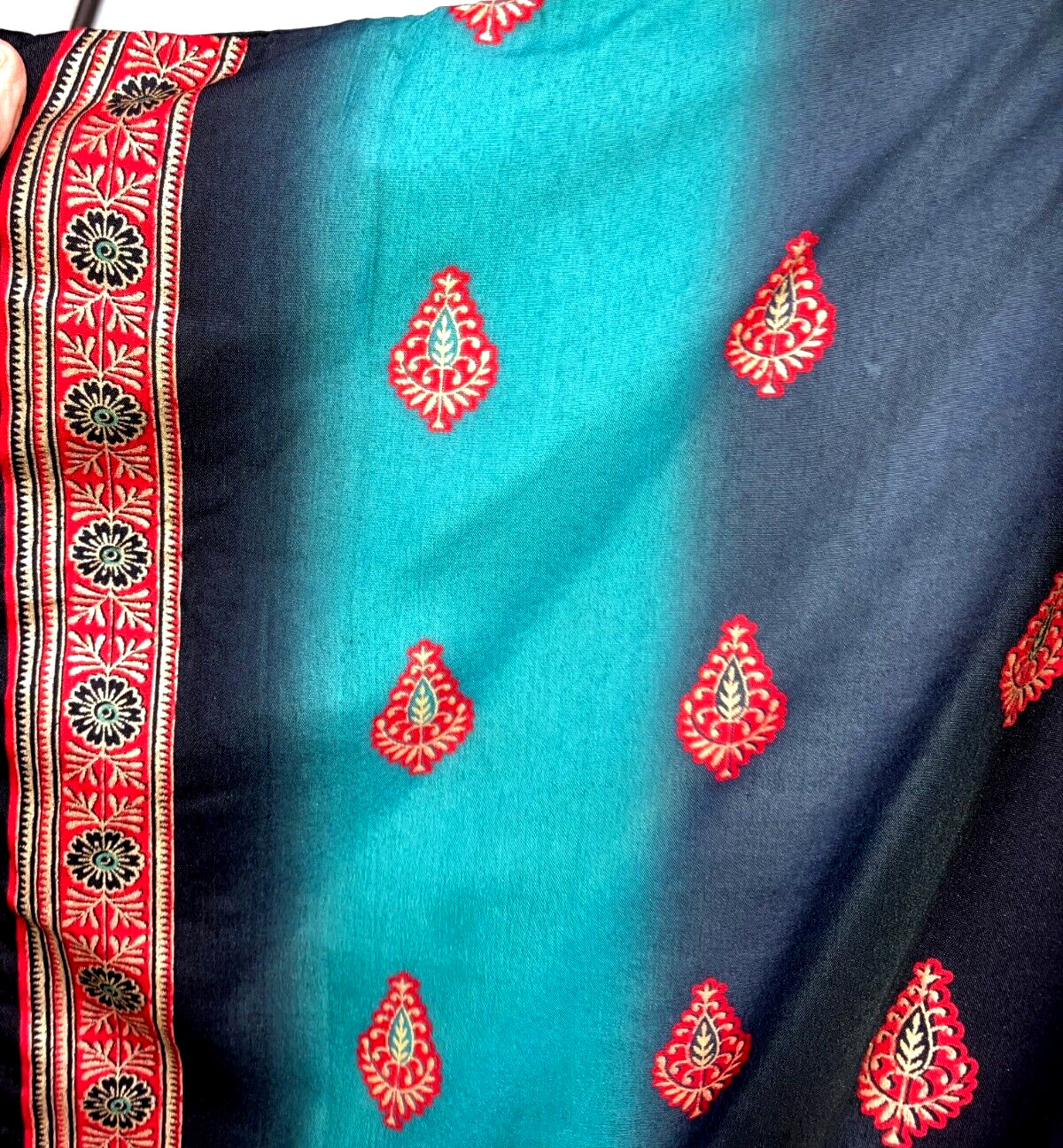 NEW NWT MUMU 2X 3X SANTE KAFTAN CAFTAN HOUSE DRESS BLACK RED &TEAL #HJ