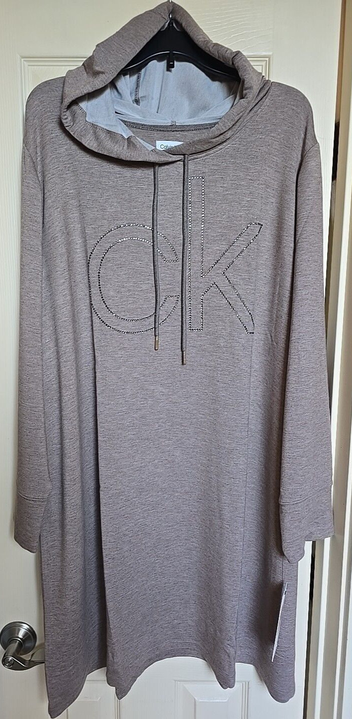 Calvin Klein Women’s HOODED Stretch Dress CX4Y1662 (Plus Size 3X) NWT MSRP $79