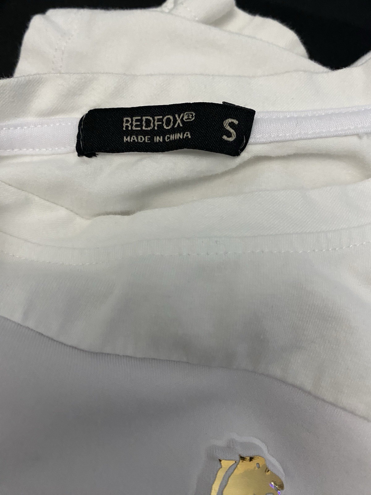 REDFOX Womens S White Solid Stretch Bodycon Midi Round Neck 3/4 Zip Logo