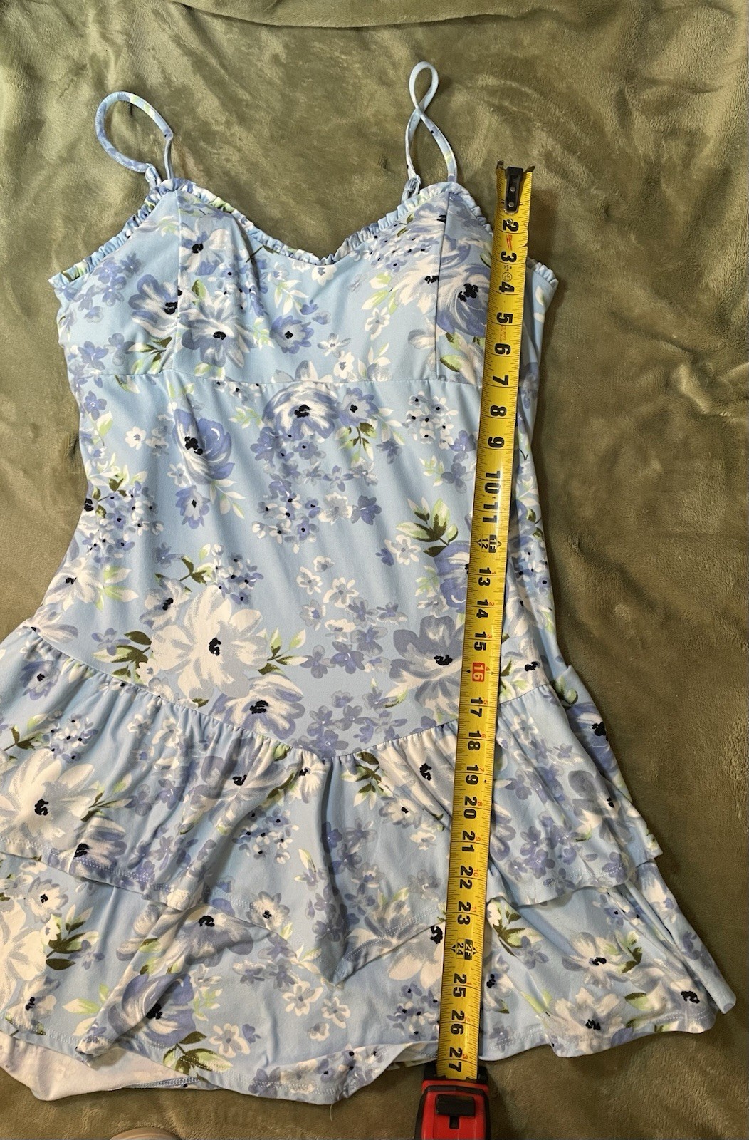 No Boundaries Spaghetti Strap Blue Sun Dress Size XXL 19 Adjustable Straps