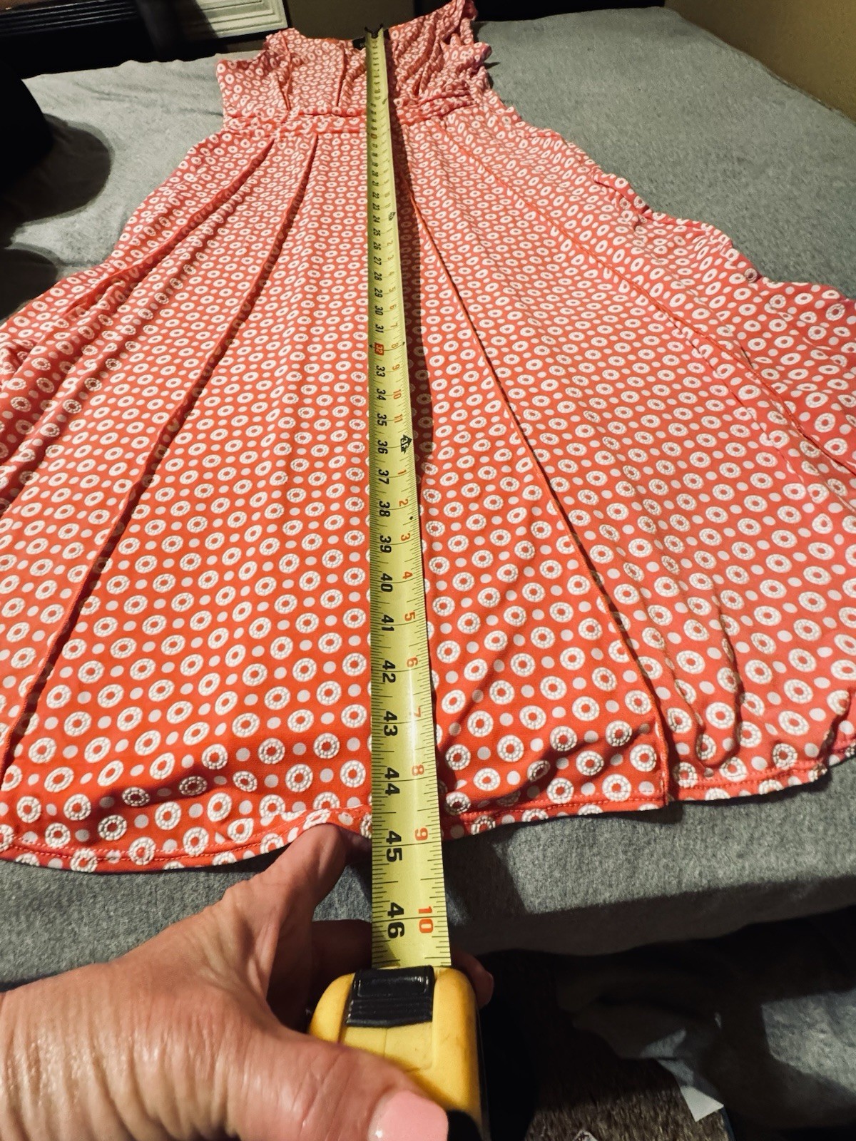 Perceptions Red Polka Dot Midi Dress Sleeveless Fit & Flare Pleated Waist size M