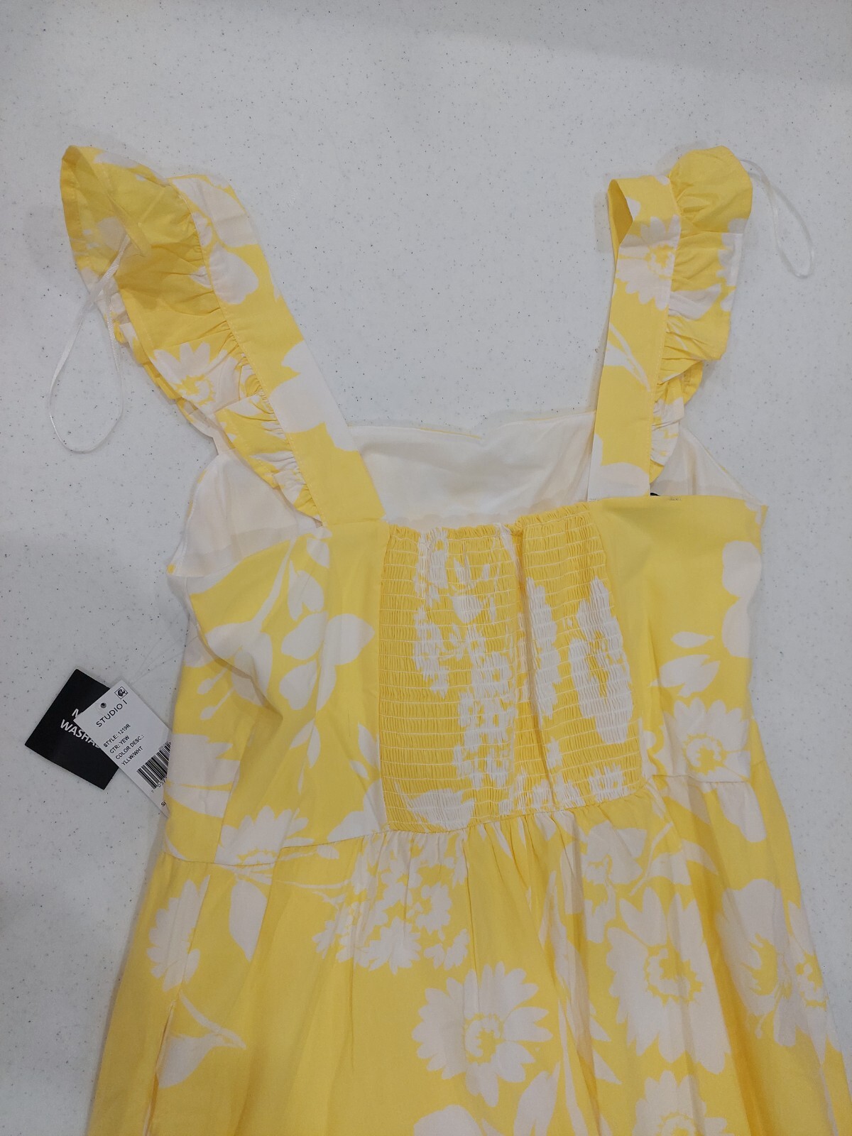 NEW Studio One New York Yellow Flower Sun Dress Size Large Boho Summer 1219R NWT