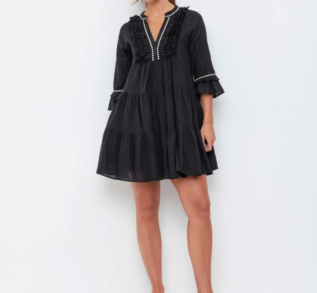 Anthropologie DEVOTION TWINS Efisto Embroidered Mini Dress M