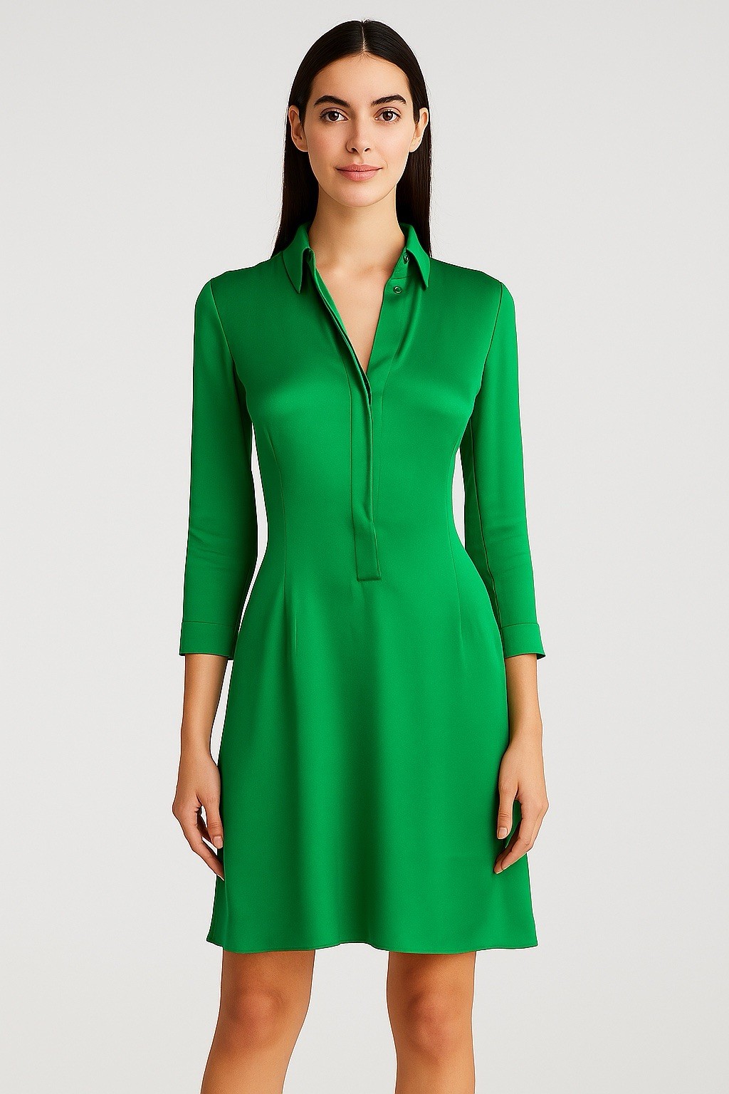 Jil Sander Constance Emerald Green Silk Mini Dress/Size 4-6