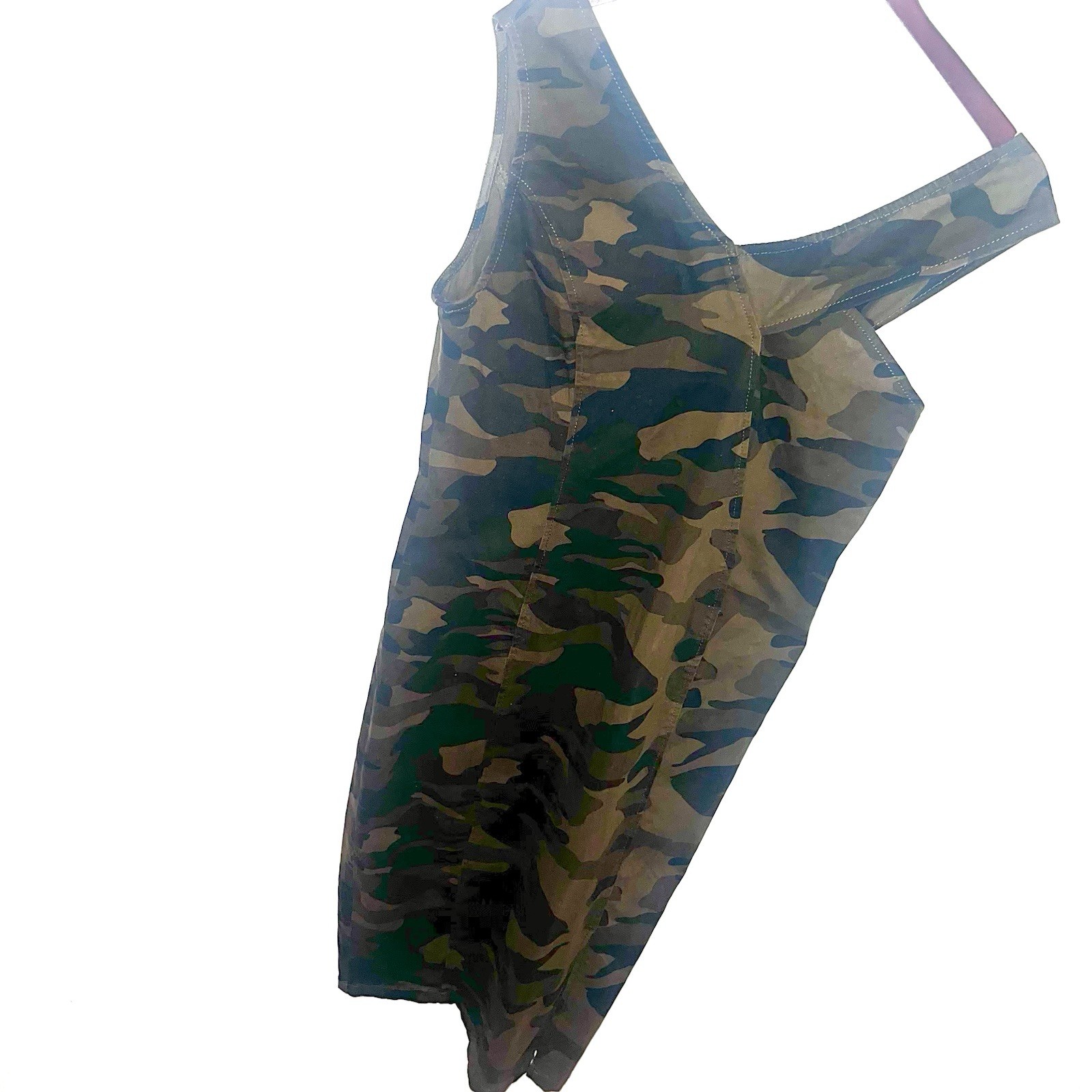 New York & Company One-Shoulder Olive Camo Bodycon Dress Sz Medium