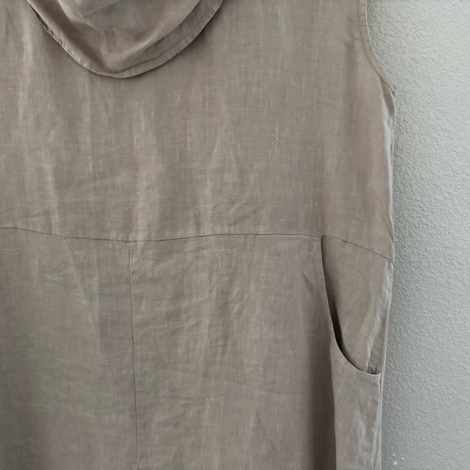 Bryn Walker Atticus Romper Jumpsuit Dress Med Sand Linen Lagenlook Artsy Boho