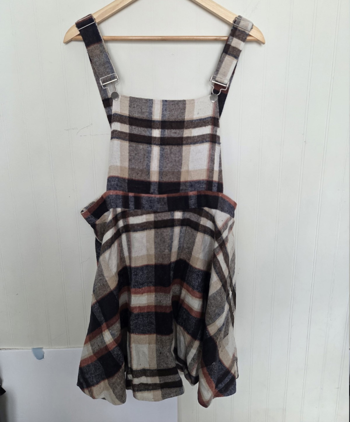 SHEIN Curve Women’s Plus 1XL Multicolor Plaid Square Neck Sleeveless Skirt/Dress