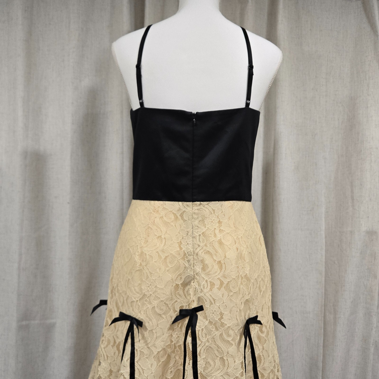 Vtg Y2k Victoria’s Secret Moda Dark Fairy Gothabilly Witchy Bows Formal Dress 8