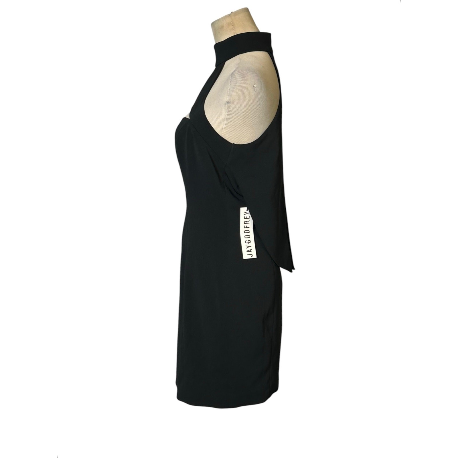 Jay Godfrey black sheath cocktail dress size 2
