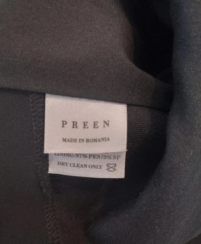 Preen by Thornton Bregazzi Resort 2016 Asymmetric Black Midi Dress RARE Luxury