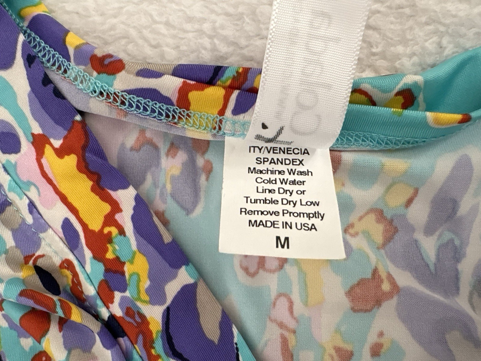 Flawless Women’s Stretchy Medium Colada Co. Spring Meadow Aqua Callie Dress II